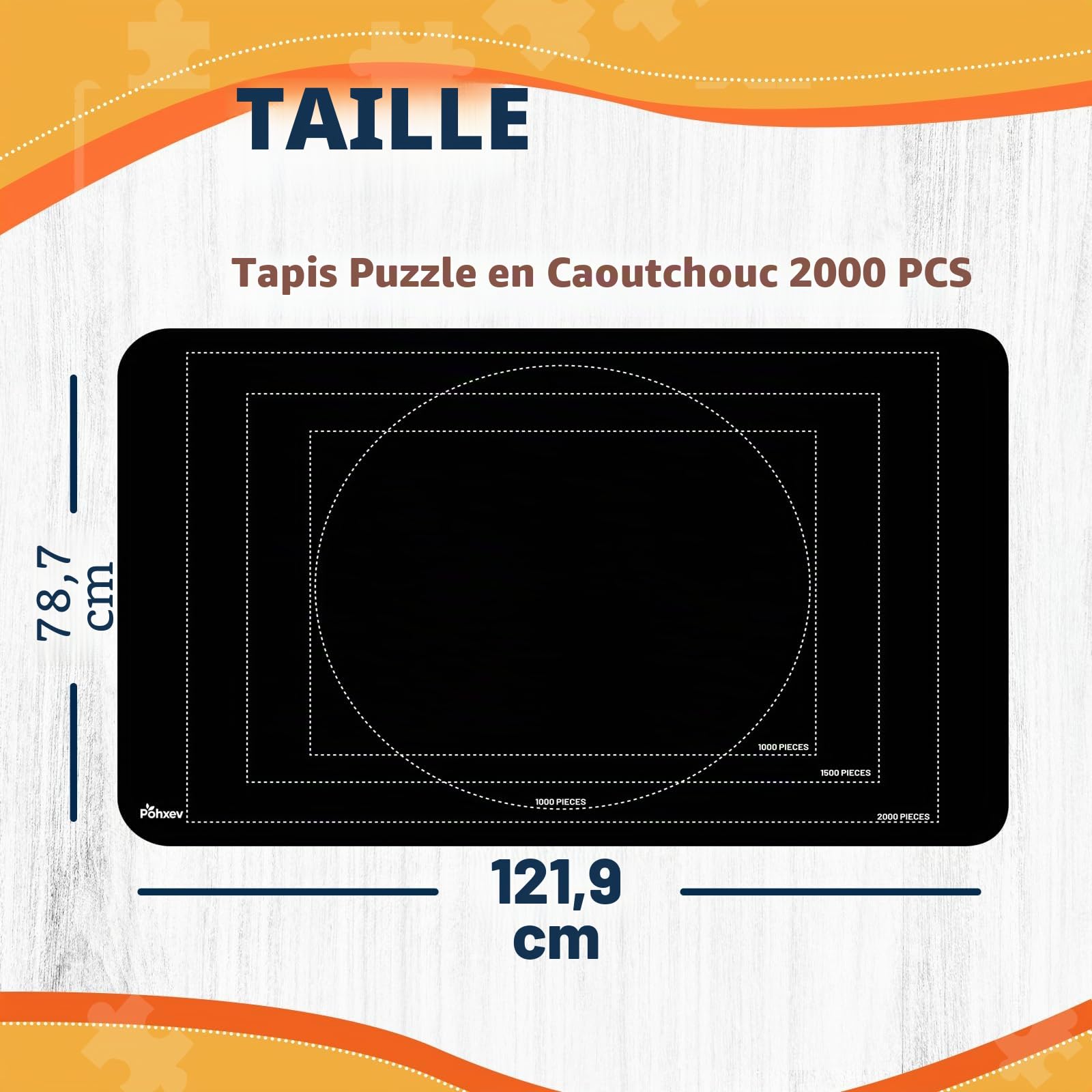 Tapis de puzzle enroulable en caoutchouc, 2000 1500 1000 pièces Tapis de puzzle, Plateaux de sauvegarde enroulables pour le tri des planches de table, feuilles de colle et accessoires de