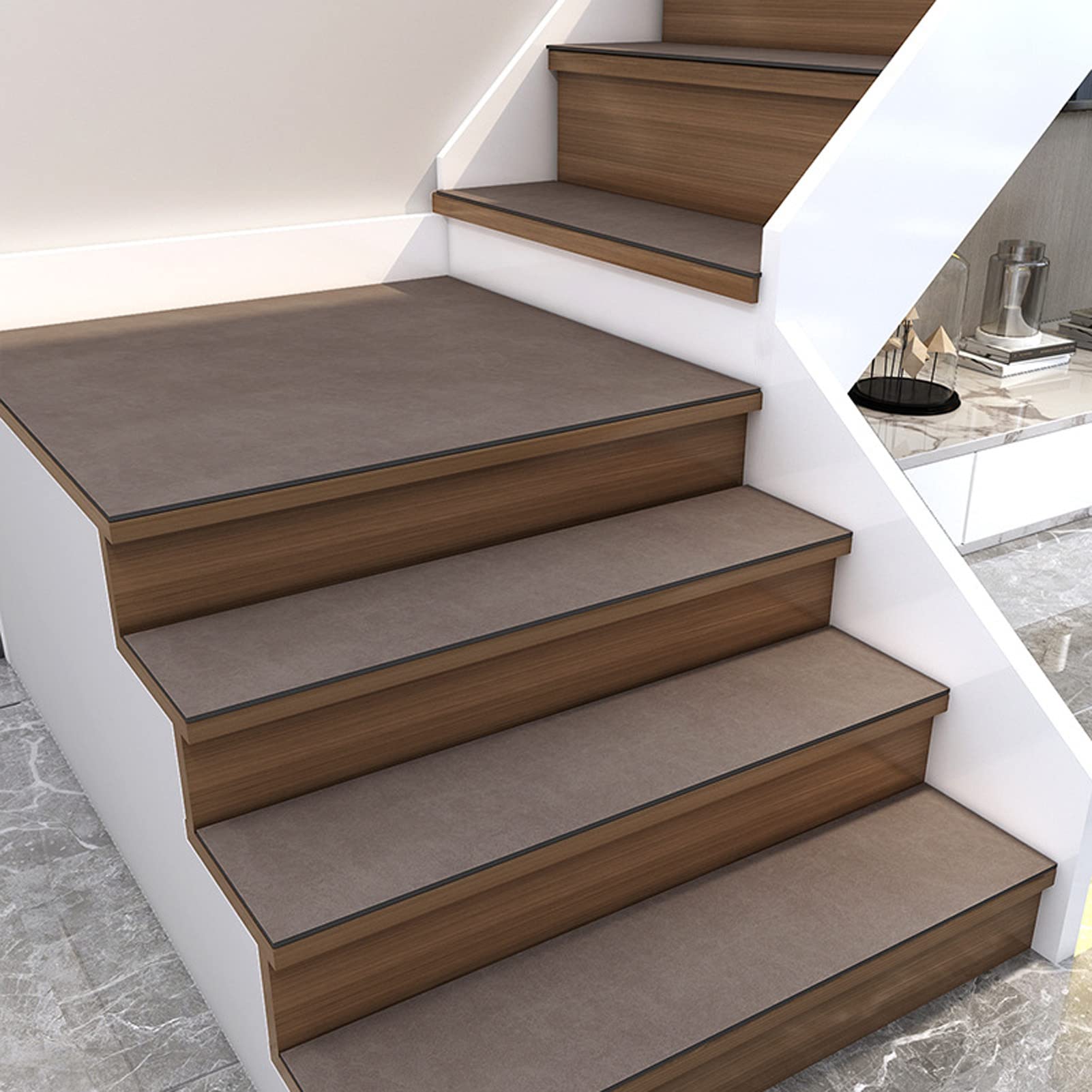 Alfombrillas de escalera antideslizantes para escalones de madera resbaladizos y ruidosos