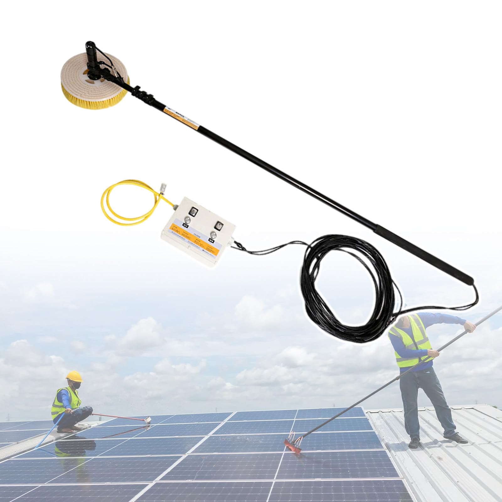 Cepillo De Limpieza Impermeable para Paneles Fotovoltaicos con Grado De Impermeabilidad Ip4, para Exteriores De Centros Comerciales, Cabezal De Cepillo úNico/EléCtrico,7.5M