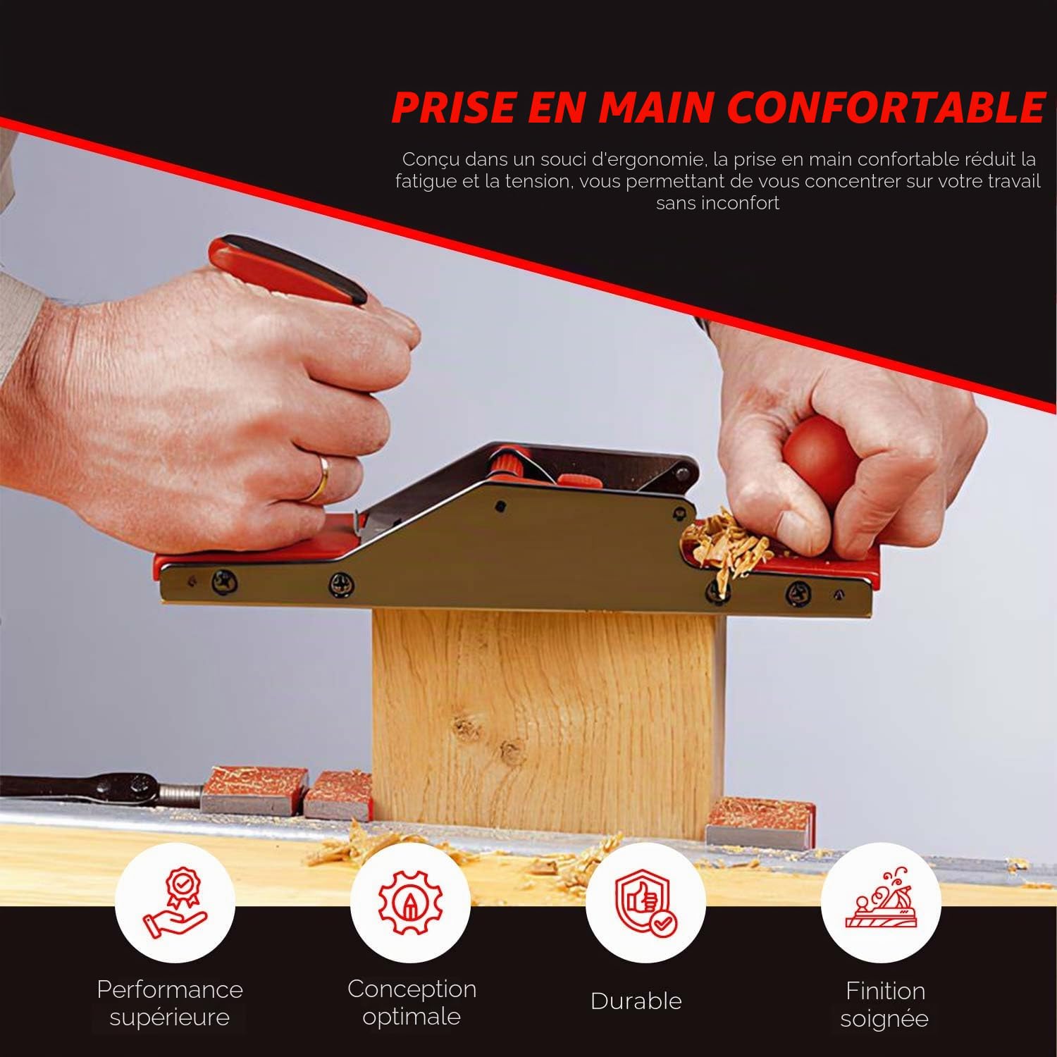 RALI 260 MONOBLOC : Rabot à Main pour Menuisier Sans Affutage, Réglage Ultra Rapide De La Lame | Rabot bois professionnel Suisse pour Menuisie | Toujours opérationnel