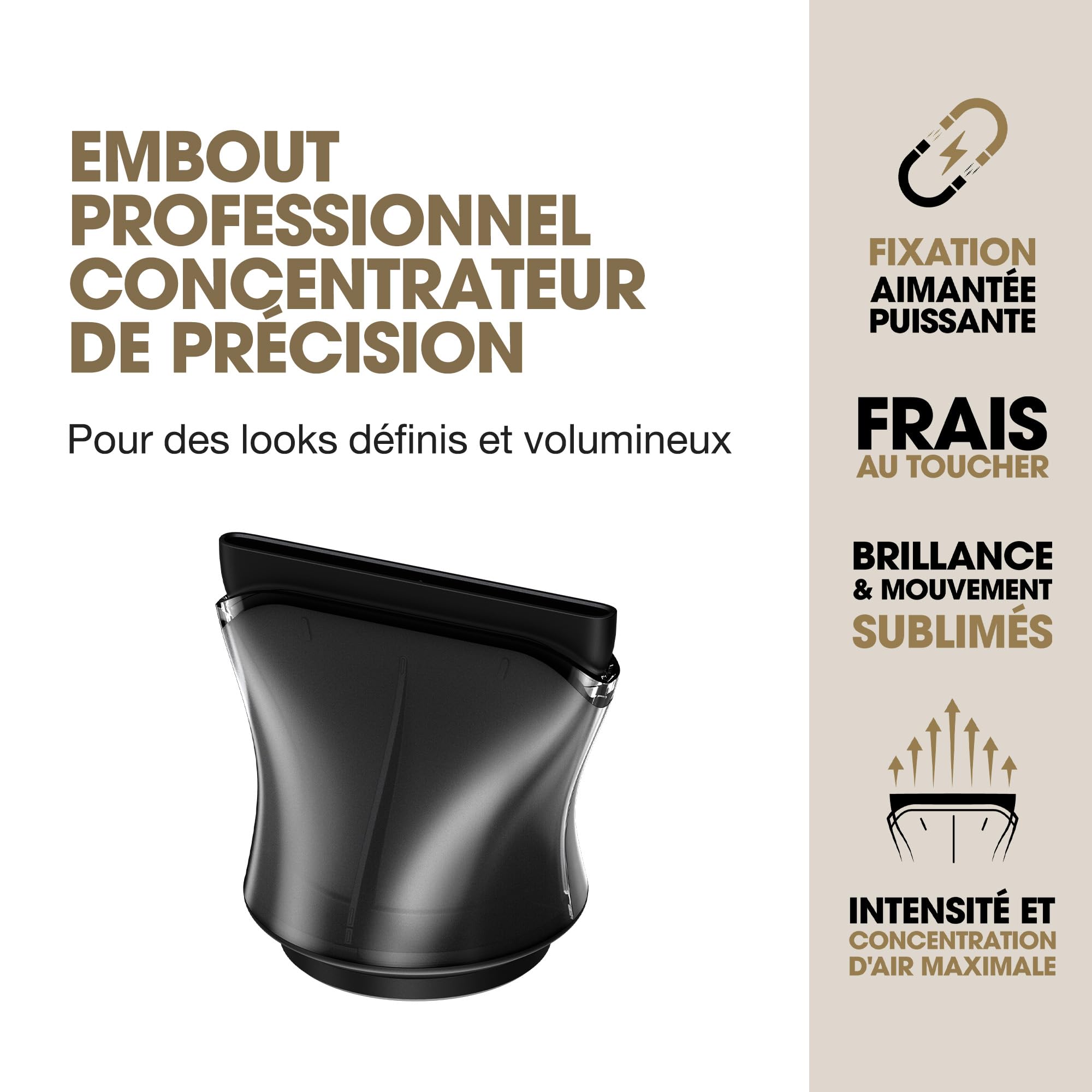 ghd - Embout de Précision pour Seche cheveux - Embout concentrateur 68 mm pour sèche-cheveux ghd Speed - Idéal pour des brushings précis et travaillés sur tous types et toutes longueurs de cheveux