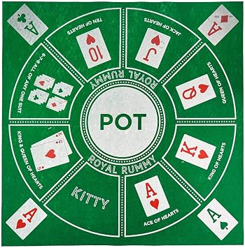 BBG Royal Rummy Square Felt Game Mat - 24 Inch Size!
