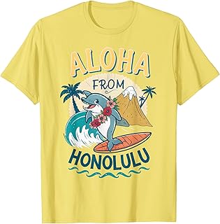Aloha from Honolulu Hawaii Surfing Dolphin Souvenir T-Shirt