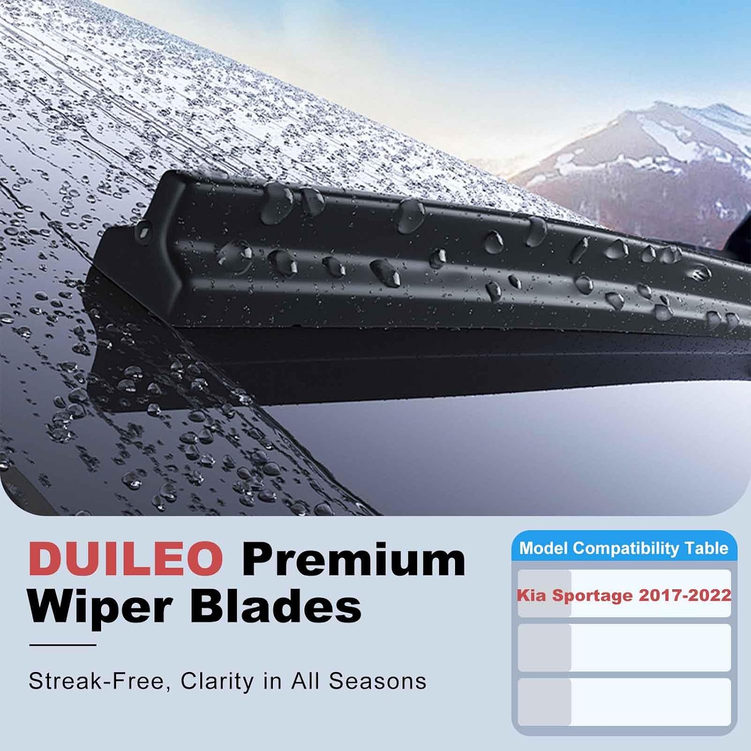 Windshield Wiper Blades for Kia Sportage 2017-2022 Replacement Front & Rear Wiper Blades, Premium All Season All Weather Automotive Front Rear Wipers Set/ 26"+16"+11"