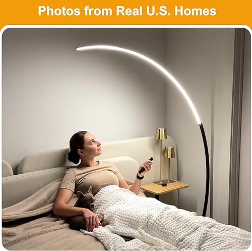 Miniatura 3 de Lámpara de pie LED regulable con 3 temperaturas de color, lámparas de pie de arco ultra brillantes de 2000 lm para sala de estar, lámpara alta de