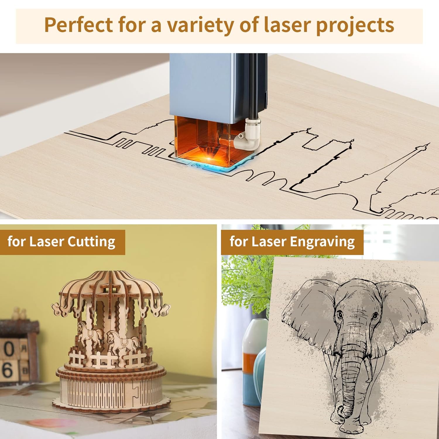 15 Pcs 3mm Basswood Sheet Plywood 1/8”x15.7”x15.7” Craft Balsa Plywood for Crafts Laser Cutting Engraving Wood Burning Crafting, 3mm Bass Wood Plywood Sheets 400 x400 x3mm
