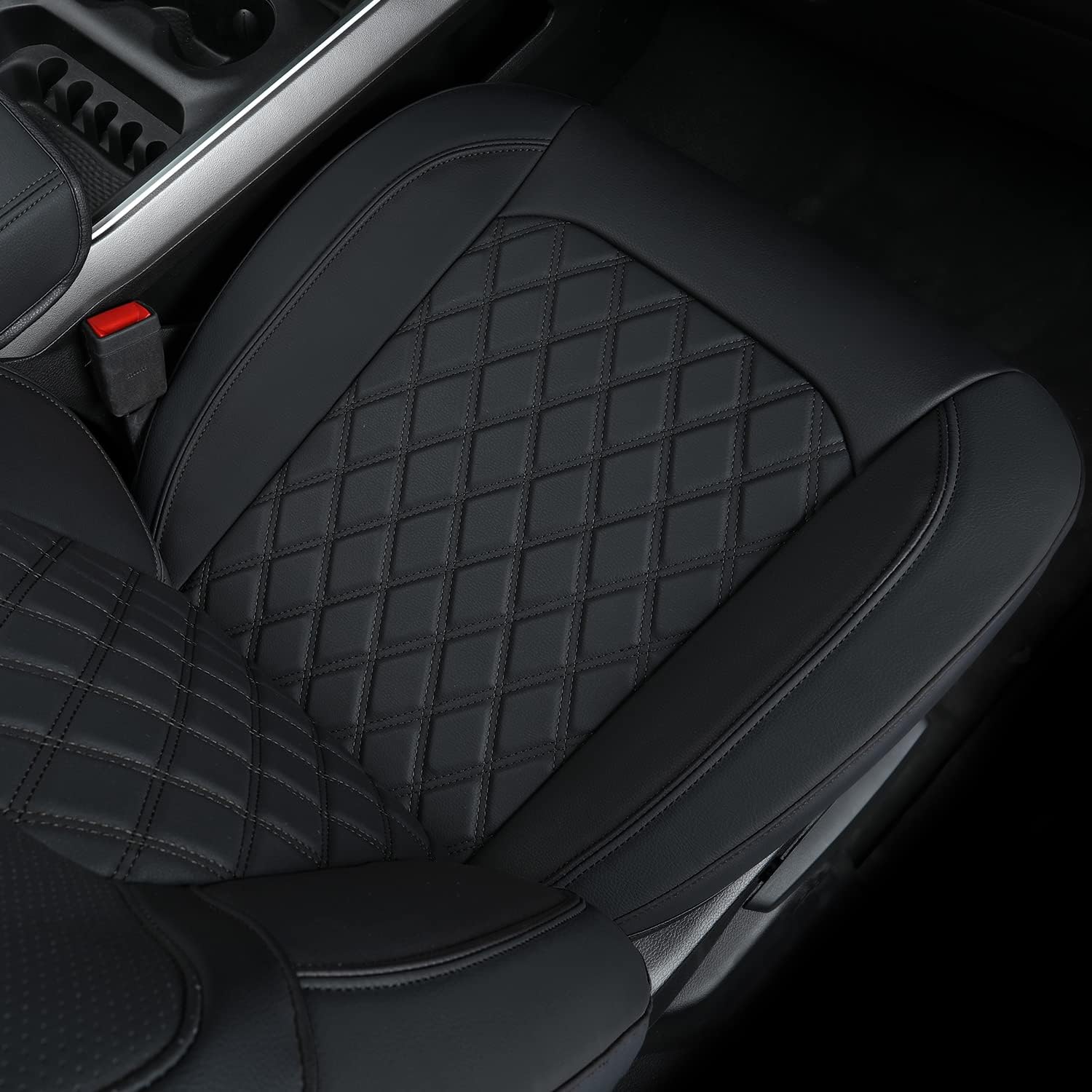 FEELiT Front Seat Covers for Ram 1500 2019 2020 2021 2022 2023 2024 2025 2026 Crew/Regular/Quad/Mega Cab Waterproof, Custom Fit Trims Bighorn Laramie Limited Longhorn TRX Car Pickup (01-Front)