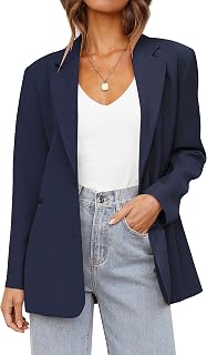 Blazers for Women Business Casual 2025 Fall Oversized Long Sleeve Lapel Suit Jacket Work Office Blazer