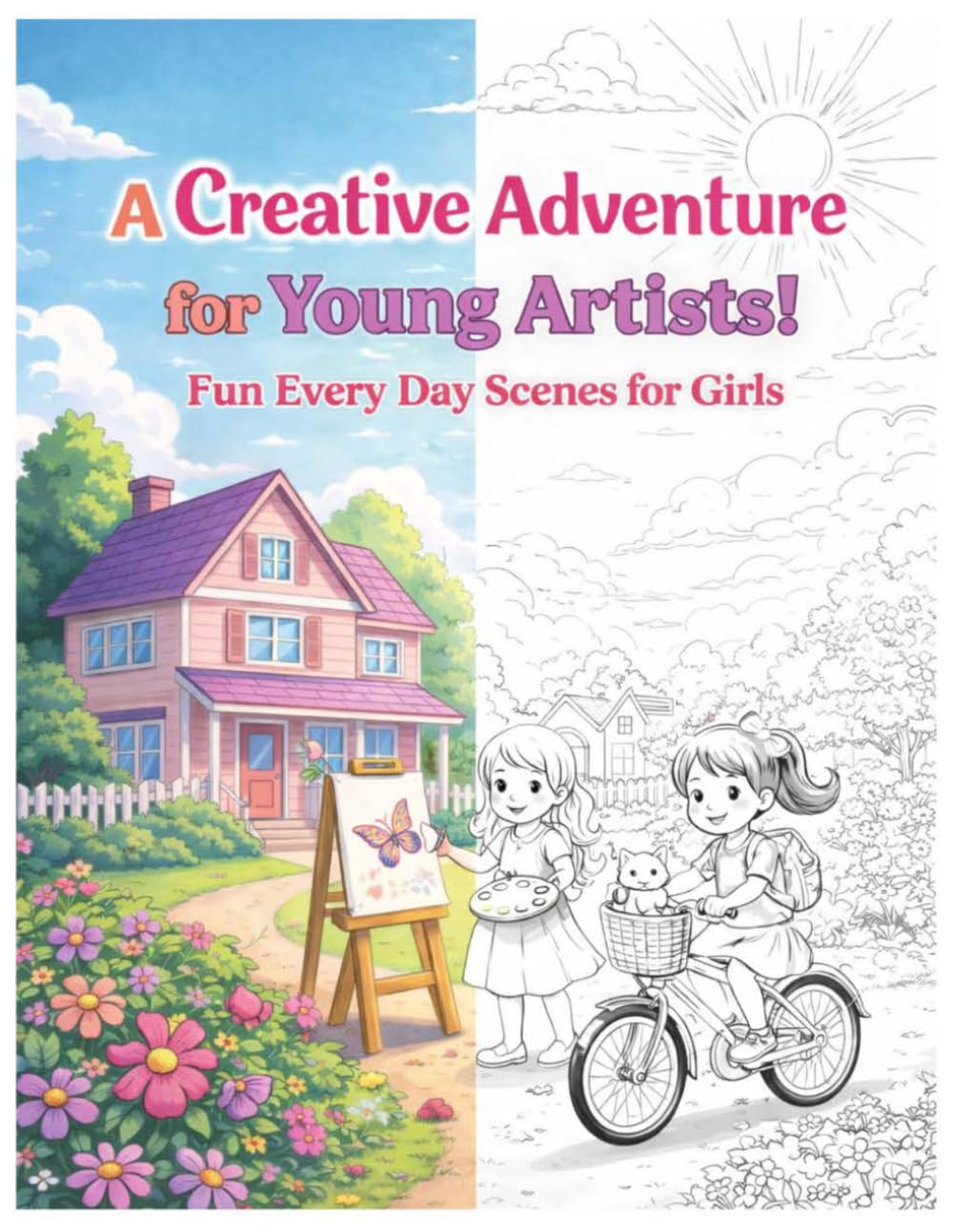 A Creative Adventure for Young Artists!: Fun Every Day Scenes Coloring Book for Girls, Ages 6-12