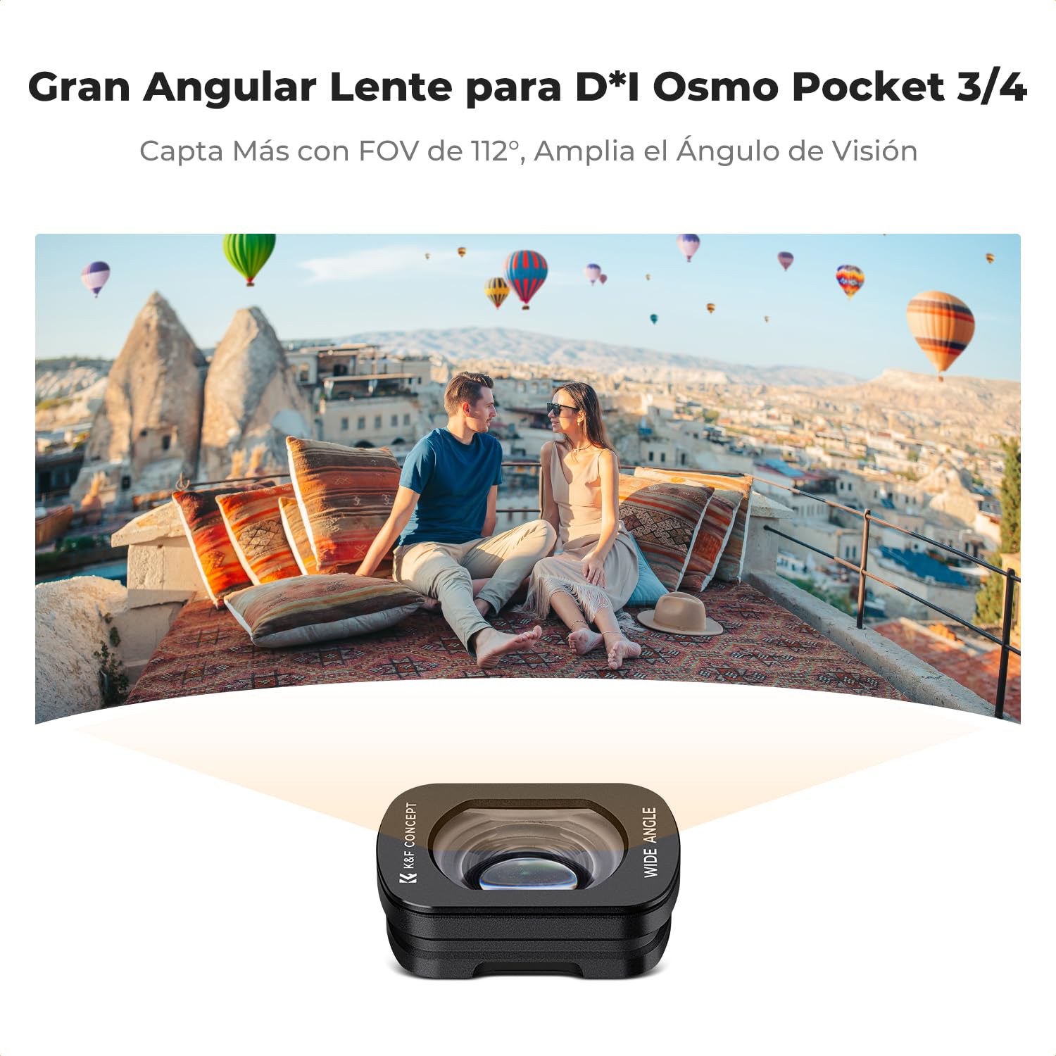 K&F CONCEPT FD161 Kit Filtros para dji OSMO Pocket 3/4, Filtros Magnéticos Black Mist 1/4+Polarizador CPL+Variable ND2-32 + Gran Angular Lente,Accesorios para Osmo Pocket 3/4
