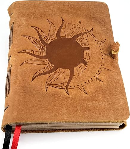 Vista 29 de Diario de cuero con brújula para hombres y mujeres, diario en blanco con papel sin forro, cuaderno de oración de cuero, 5 x 7 pulgadas