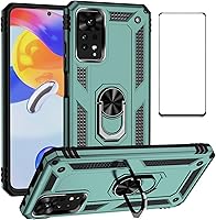 Vista 56 de Funda para Xiaomi redmi Note 10 Pro con protector de pantalla, ajuste delgado, protección militar, a prueba de golpes, funda trasera para Redmi Note