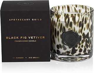 Zodax Apothecary Guild Opal Glass Jar Scented Candle for Home Decor - Single-Wick Candle Ideal for The Home - Gift Box Package Included - Black Fig Vetiver - 11 Oz.