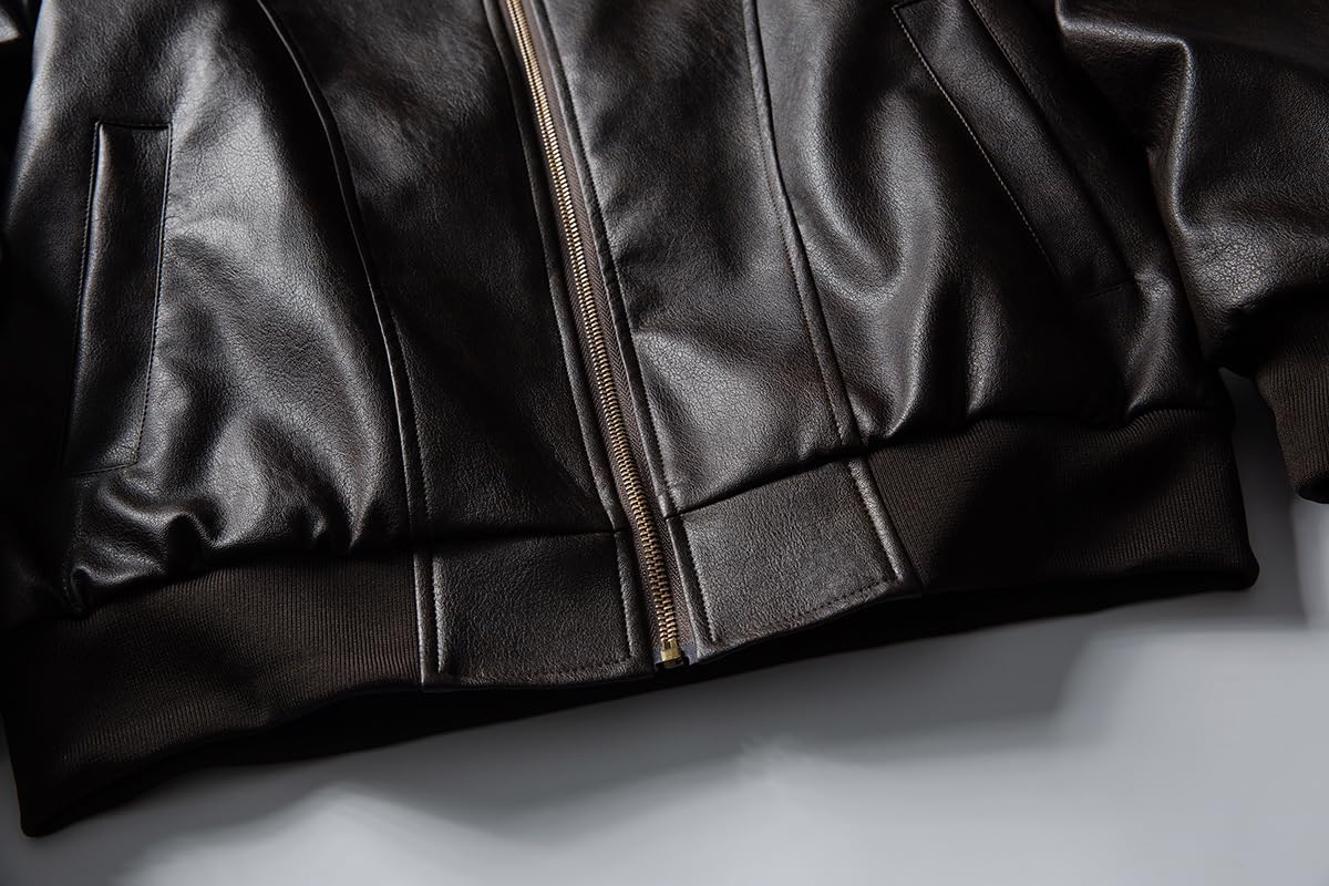 [lalarimi] メンズ【バイクジャケット】 ヴィンテージ風PUレザー オーバーサイズデザイン 秋のストウェア 簡単手入れ可能