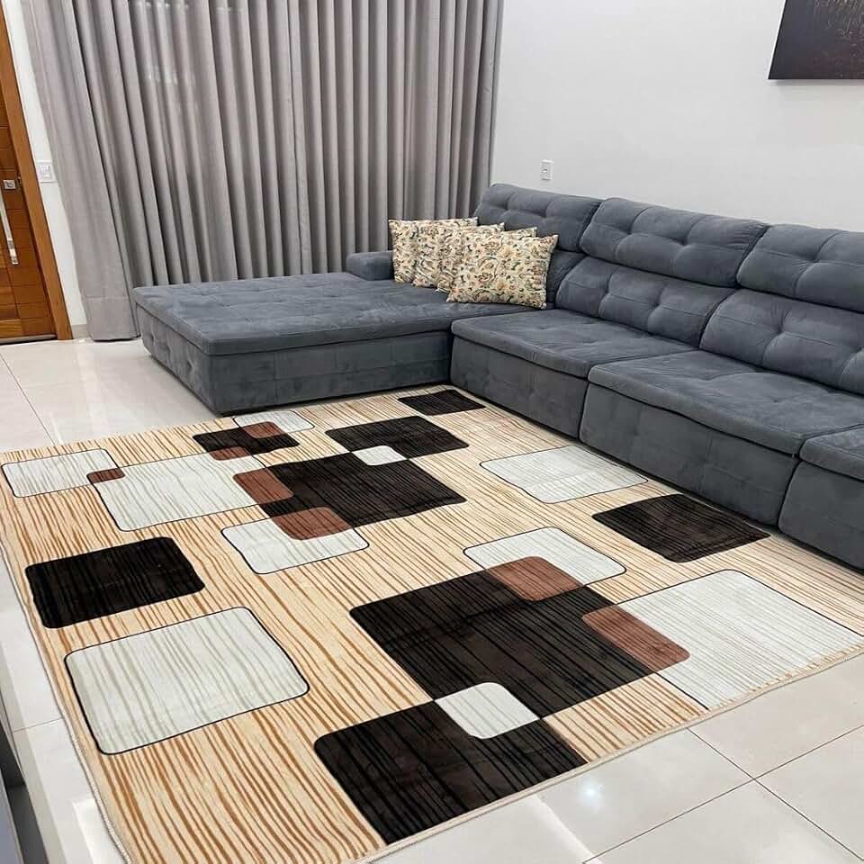 Tapete Luxuoso Geométrico Sala Quarto(geométrico 243 veludo)
