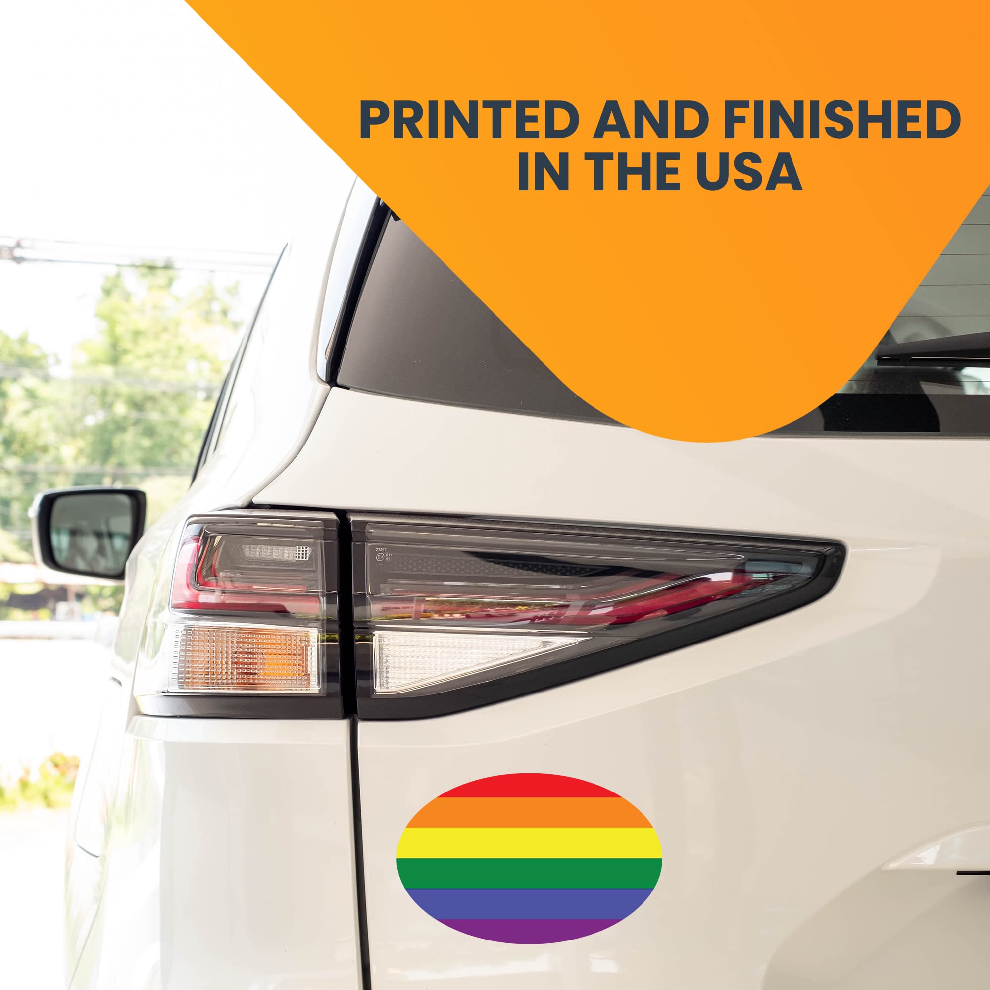 Magnet Me Up LGBTQ Ovaler Magnet-Aufkleber, 10,2 x 15,2 cm, robuster Auto-Magnet für Auto, LKW, SUV, zur Unterstützung von LGBTQ und Gay Pride