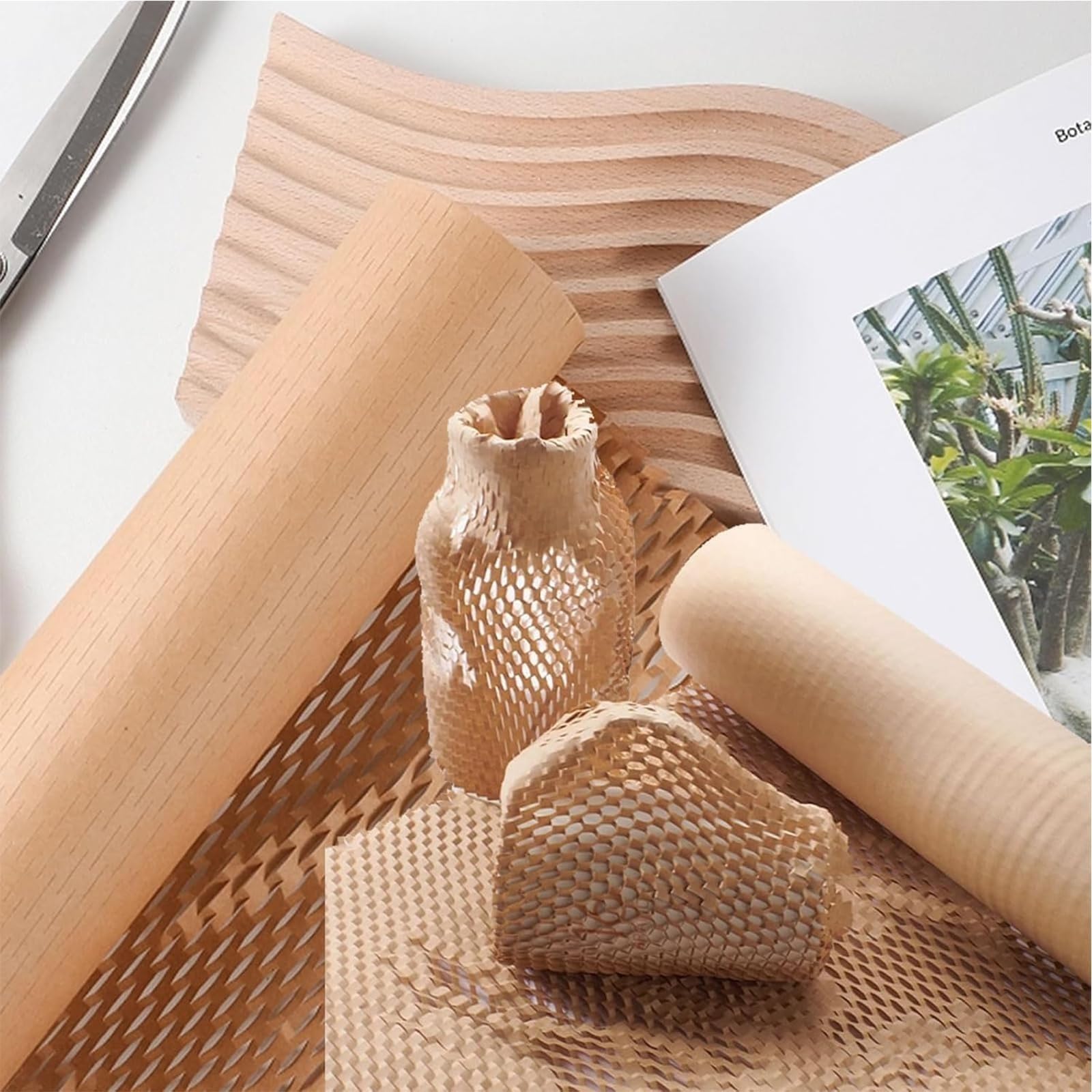 Rollo De Papel De Embalaje De Nido De Abeja, Papel De Embalaje Marrón, Envoltura De Burbujas Para Mudanzas, Para Mudanzas, Envío De Paquetes Frágiles - Alternativa Ecológica Al Envoltorio De Burbujas