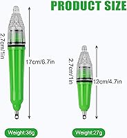 Vista 5 de AGOOL Luz de pesca subacuática, 4 unids luz de pesca de caída profunda impermeable intermitente LED luz de pesca nocturna atractiva luz verde luz
