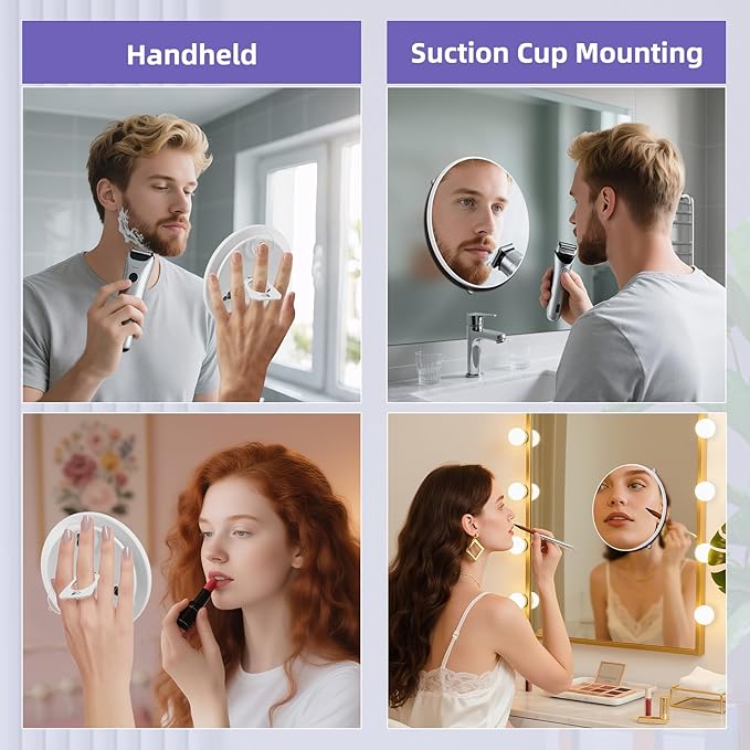 Espejo de maquillaje con aumento 40x, 5 pulgadas, portátil miniatura 6
