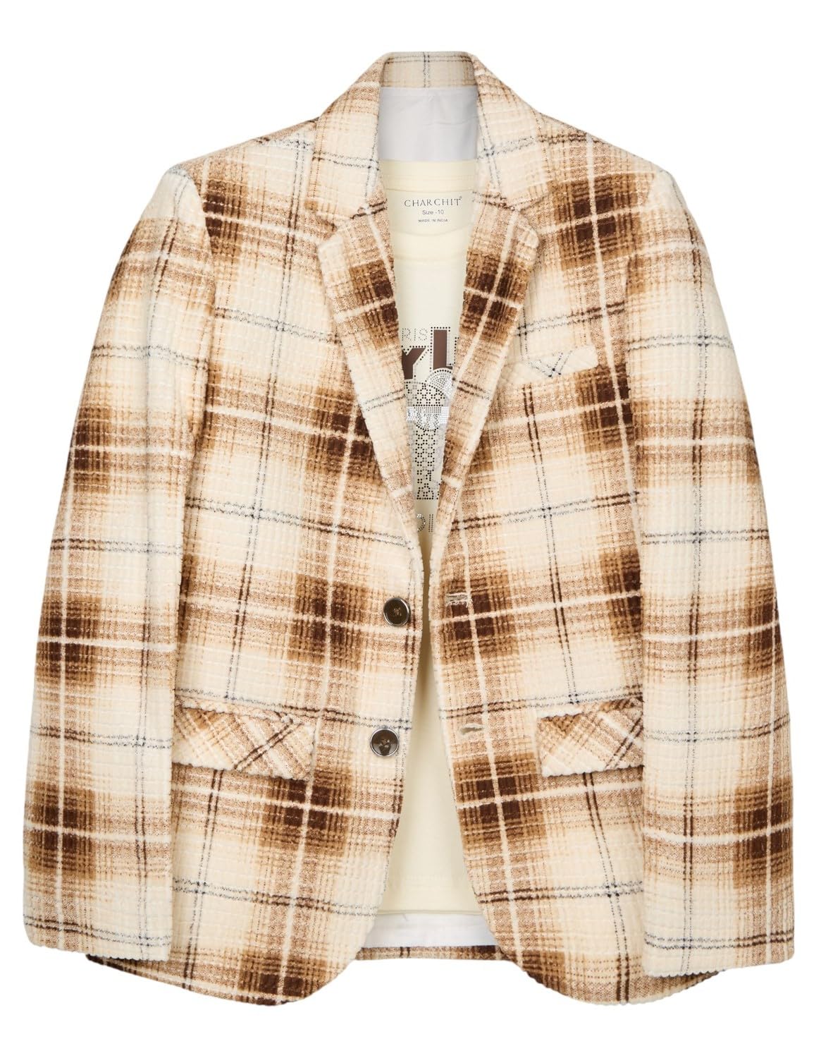 CHARCHIT Boys Full Sleeves Checkered Blazer with T-Shirt - Review, Price and Buying Guide