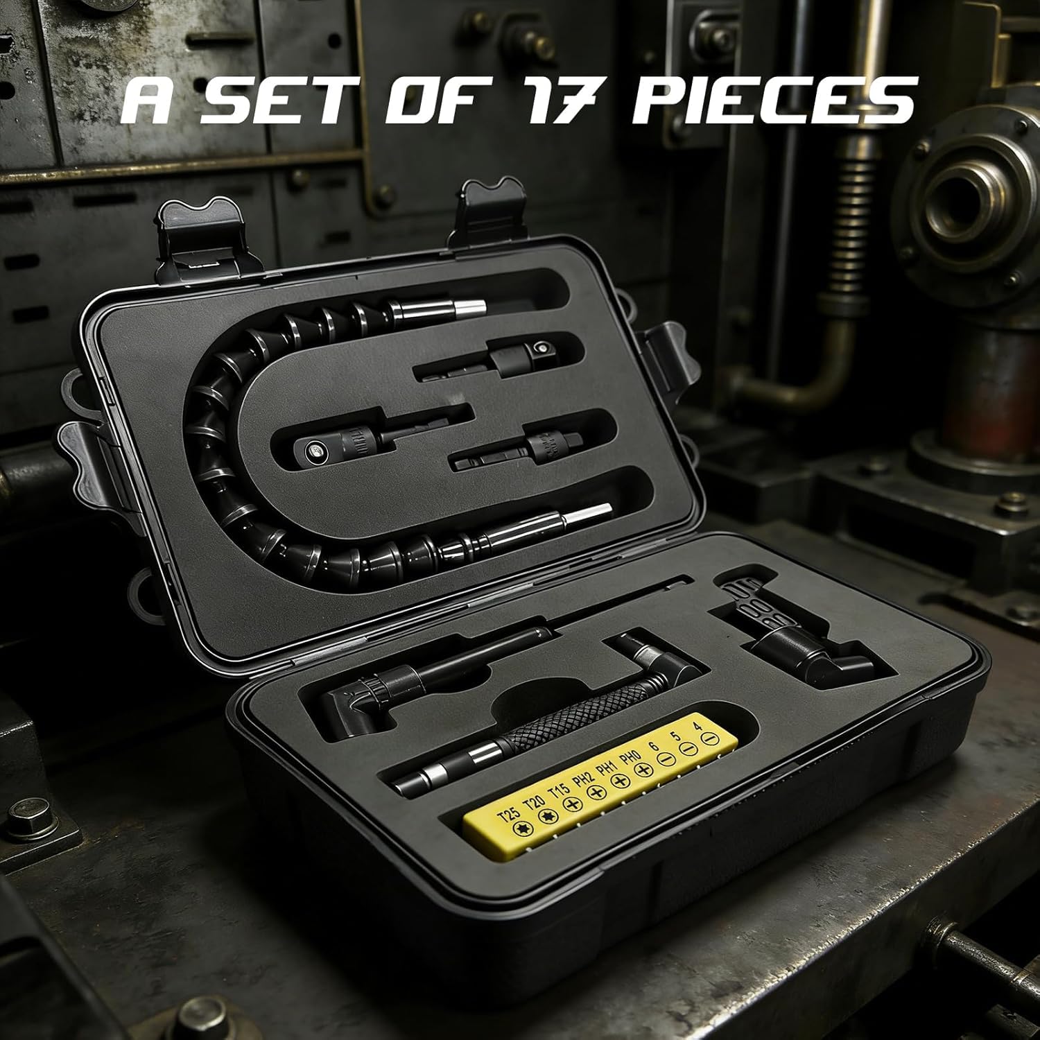 Drill Bit Extension Kit - 17 Piece Angled Attachments -2