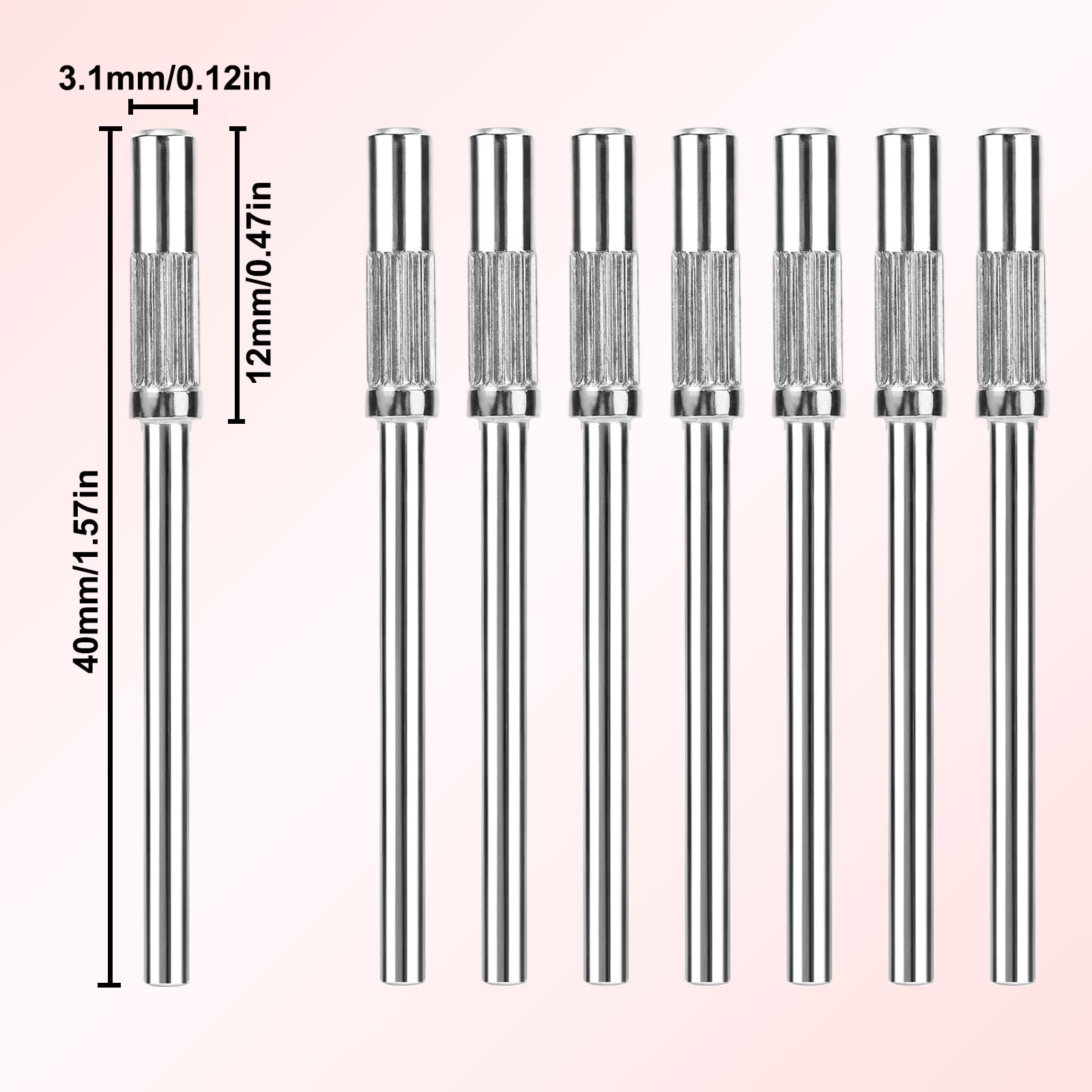 8pcs 3.1mm/0.12in Mini Mandrel Nail Drill Bits - Image 2