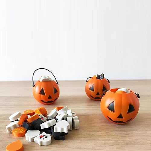 Miniatura 7 de 4E's Novelty Mini cubos de calabaza para dulces de Halloween a granel para niños, bolsas de golosinas de Halloween (paquete de 24)