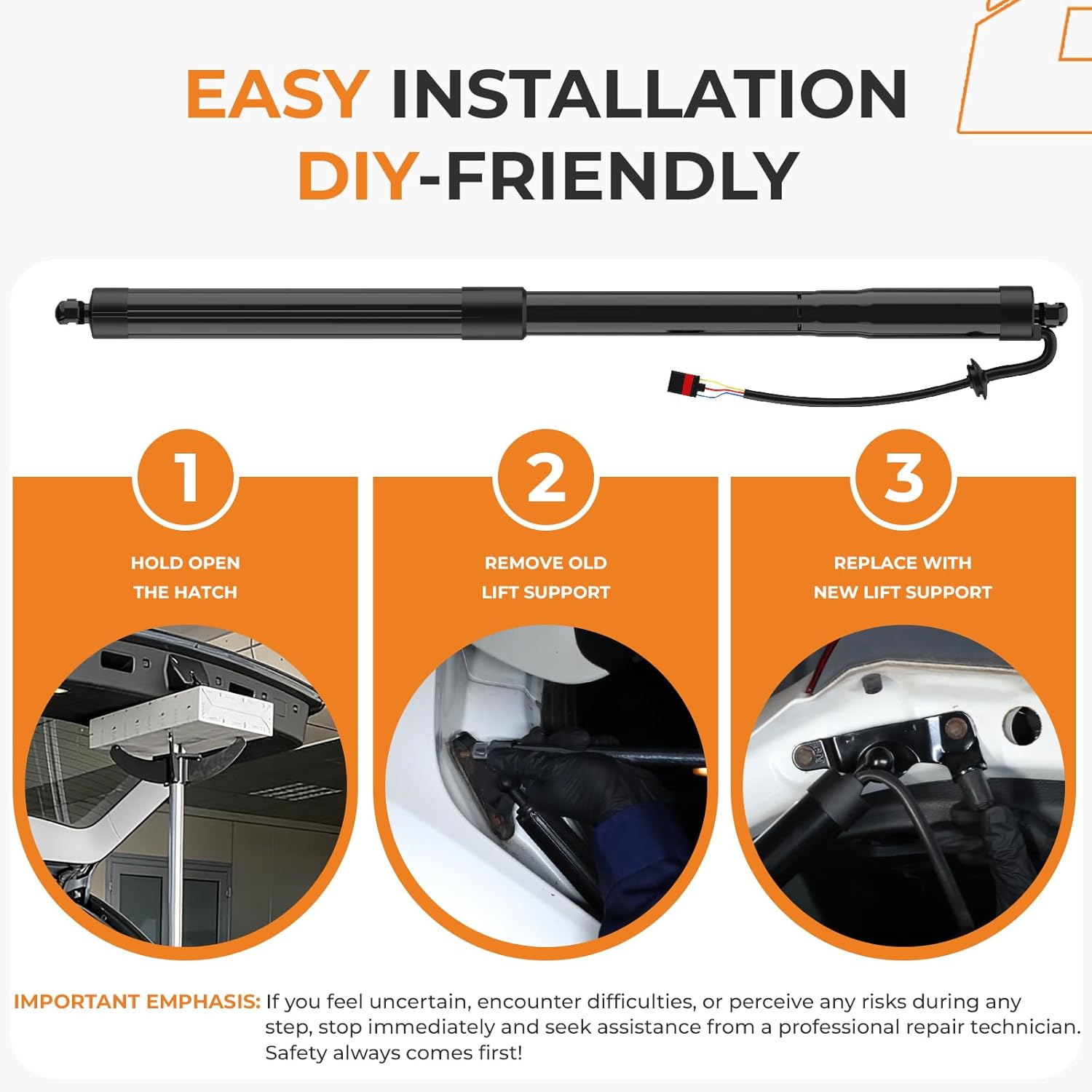 Autoexact Electric Rear Tailgate Power Lift Support Shock strut, Rear Hatch Struts, liftgate Struts Fit for Nissan Pathfinder 2013-2016, Left & Right, 1 Pair, 2Pcs Replaces OE# 905603KA0A