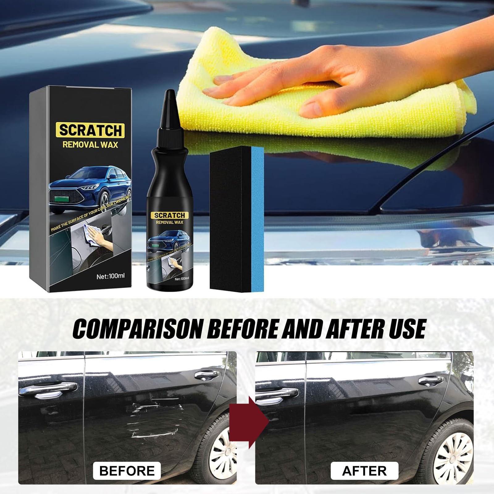 Reparador Arañazos Profundos Coche,2026 Quita Arañazos Coche,Kit Crema Reparadora de Arañazos Modelo Coches,Quita Arañazos de Coches,Car Paint Scratch Repair Remover,Scratch Remover for Vehicles