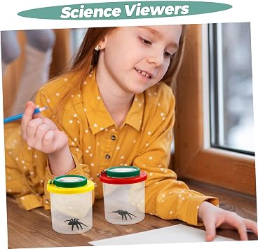 ULTECHNOVO 4pcs Insect Viewer Magnifying Glass Bugs Catching Container Outdoor Science Toy for Boys and Girls Backyard Exploration Cage