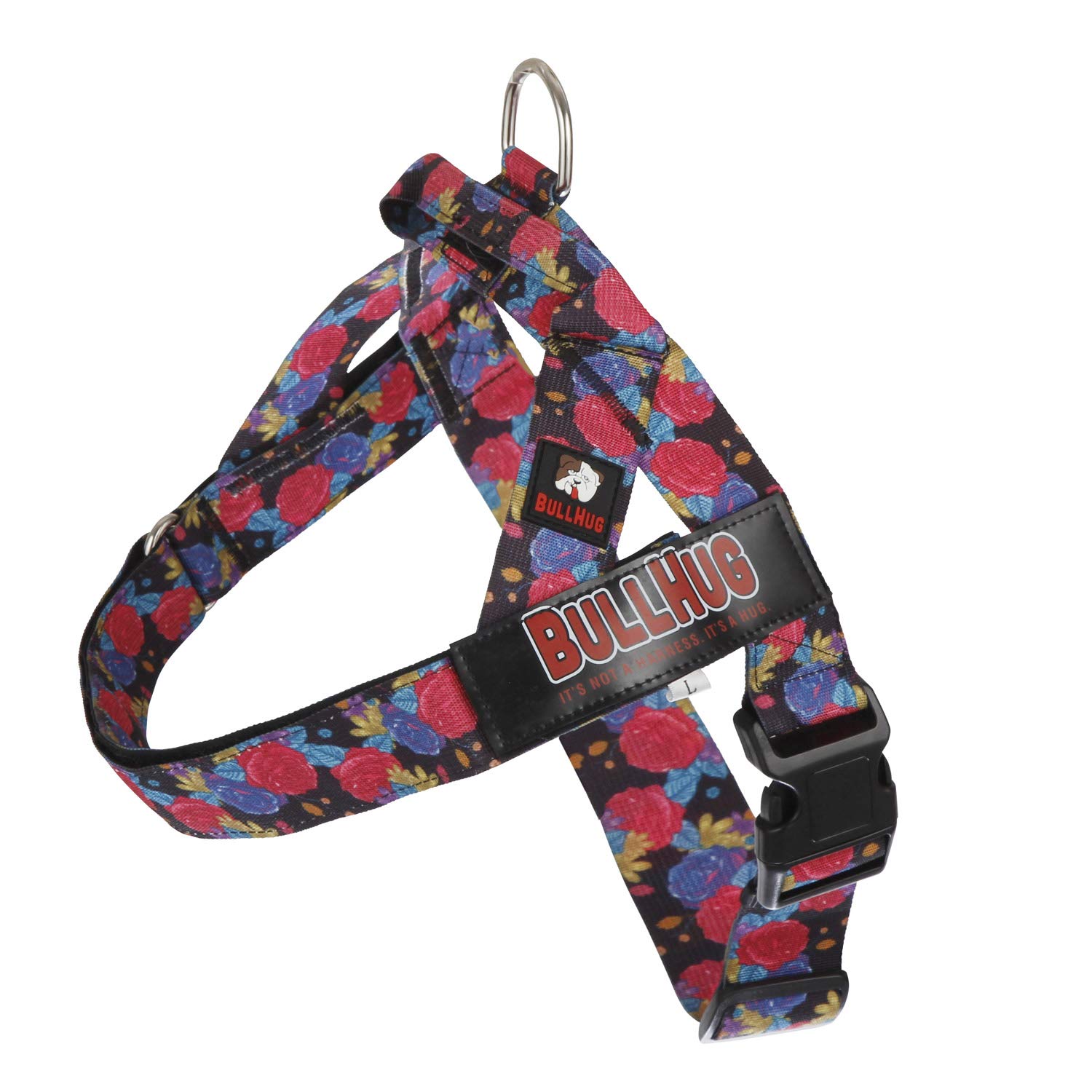 BULLHUG Adjustable Dog Harness– No Pull, No Choke – for English Bulldogs, French Bulldogs, Pugs & Broad-Chested Breeds – Easy, Safe Walks (Black