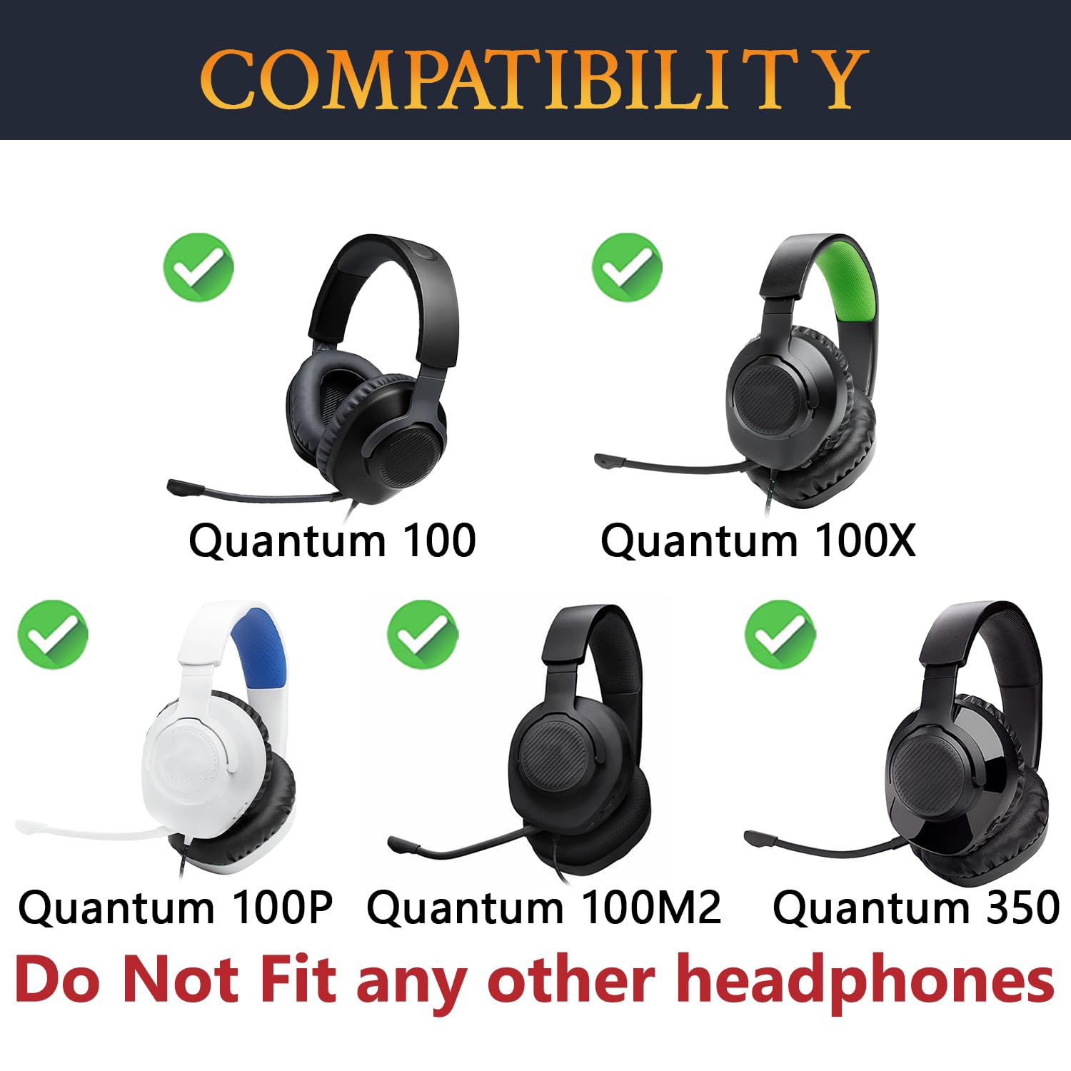Coussinets De Rechange Pour Casque JBL Quantum 100 Et 100X – 2 Pièces – Kwmobile