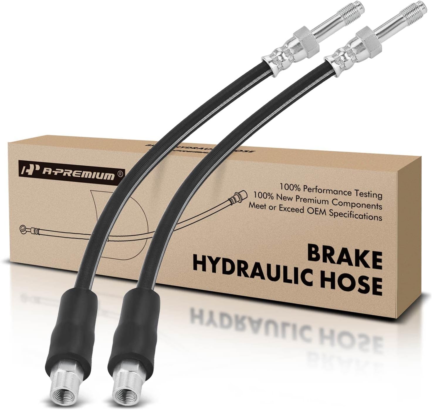 A-Premium Rear Brake Hydraulic Hose Compatible with BMW Models - 525i 2001-2003, 528i 1997-2000, 530i 2001-2003, 540i 1997-2003, M5 2000-2003 - Replace# 34301165190(Pack of 2)