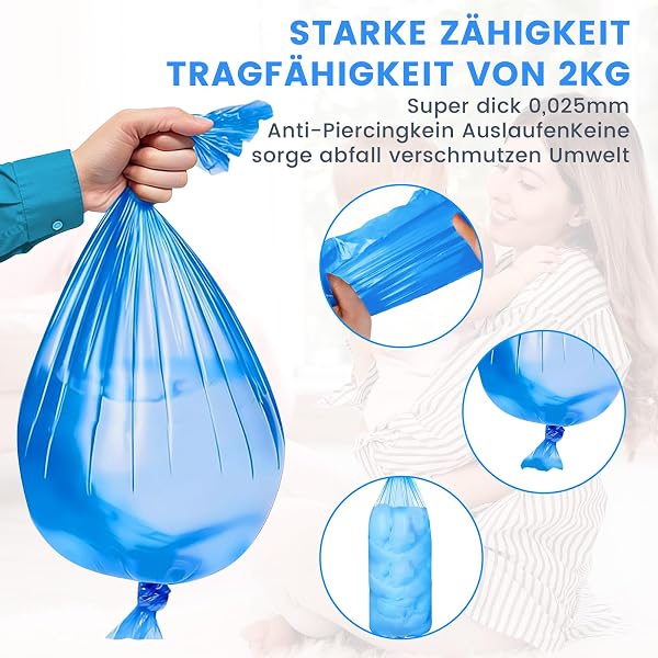 18 Stück Windeleimer Nachfüllkassetten Nachfüllfolie Abdichtung Zähigkeit, 4.5M Nachfüllbeutel Verbesserte Geruchsresistenz und Haltbarkeit Kompatibel mit Windeleimer & Katzenstreueimer - 5