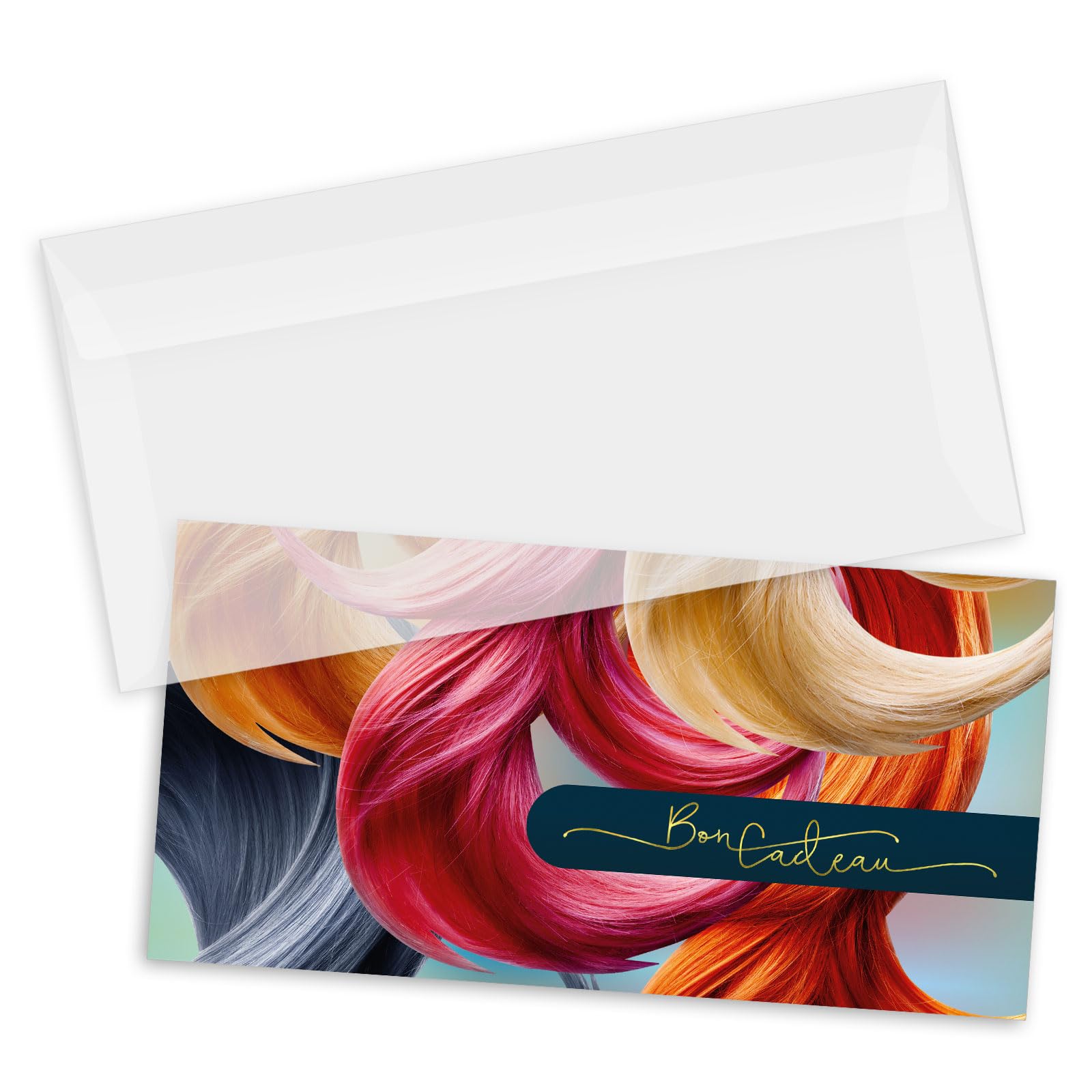 POS BON - 100 formulaires pour créer vos propres bons cadeaux avec enveloppe pour des salons de coiffure K9285F-1-100