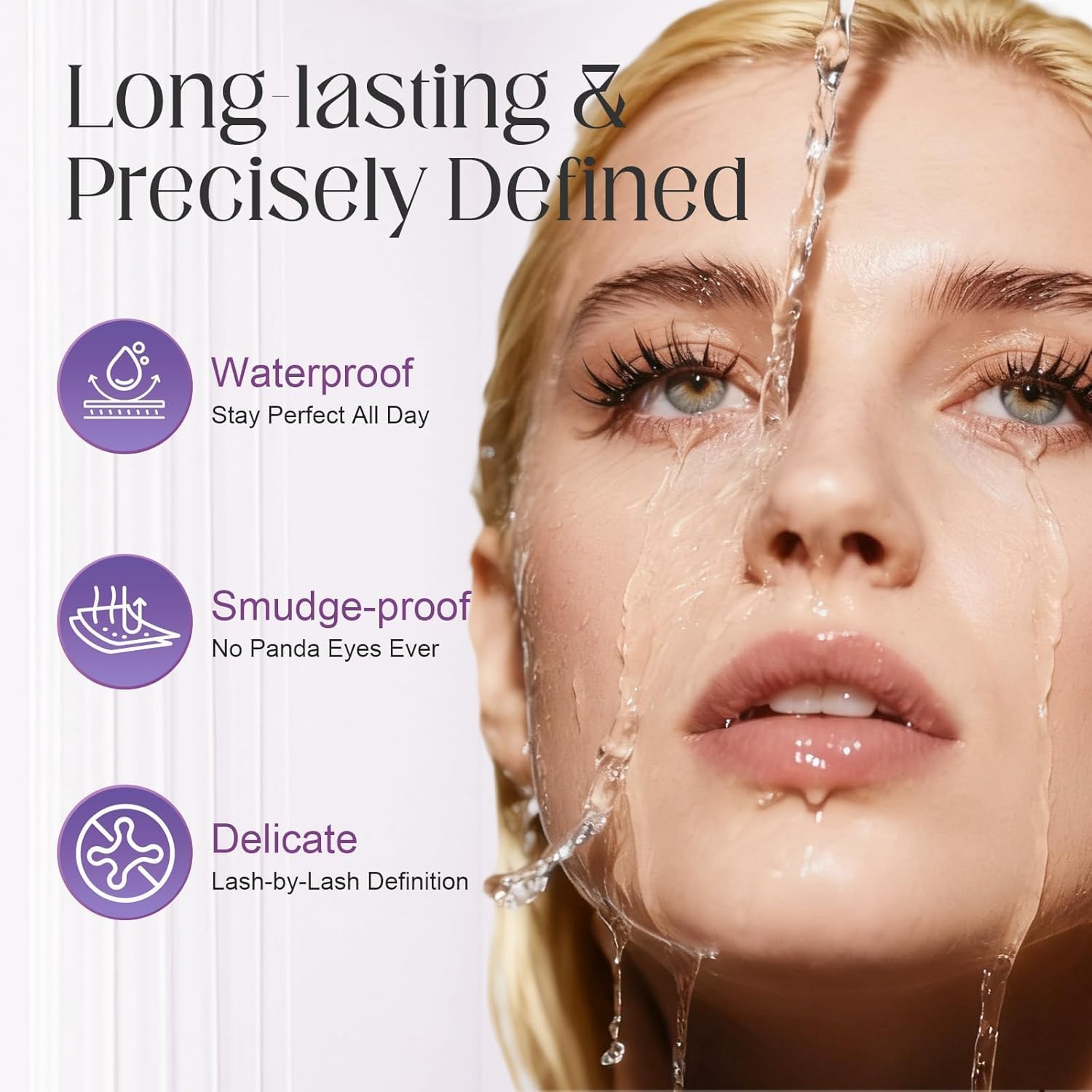 Iron Wand Mascara, 5D Curling Eyelash Iron Mascara with Washable Metal Wands, Waterproof Mascaras Black Volume and Length, Long-lasting Smudge Proof Mascaras for Lengthening Volumizing Eyelashes (1) - Image 3