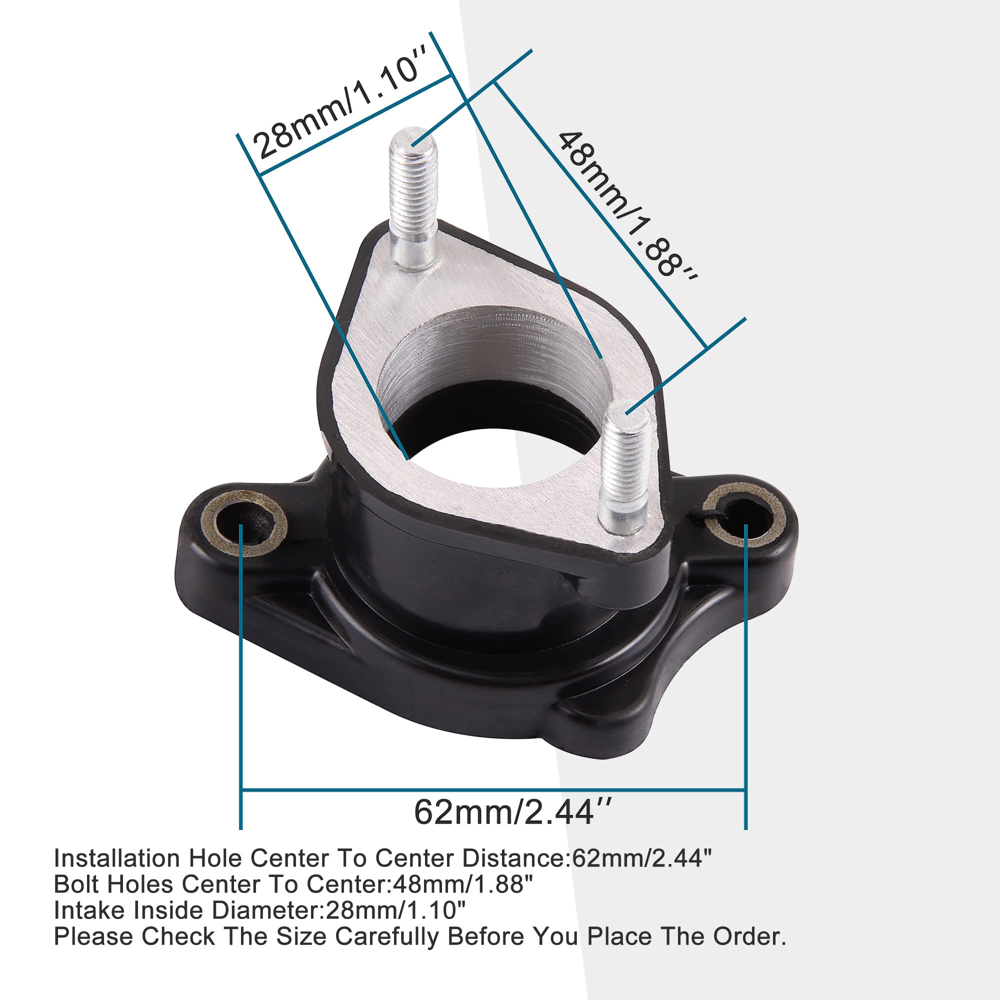 GOOFIT PZ27 27 mm tubo colector de admisión Reemplazar Para CG 125cc 150cc 200cc Taotao Roketa Sunl ATV Dirt Bike Go Kart
