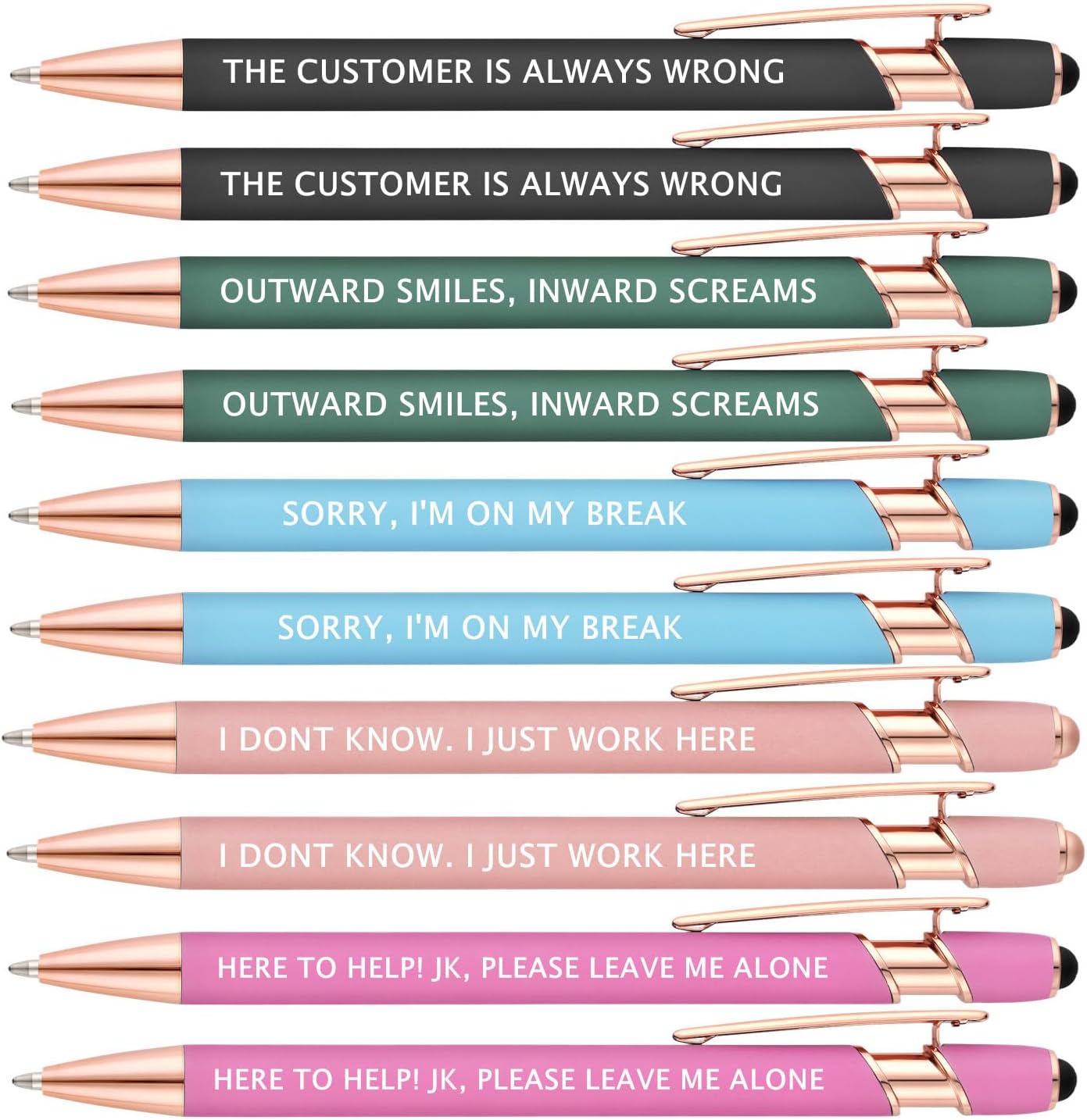 Funny Ballpoint Pens - Vibrant Color With Fun Novelty Pens,office stationary, gag gift, funny gift (Customer Service Pens)