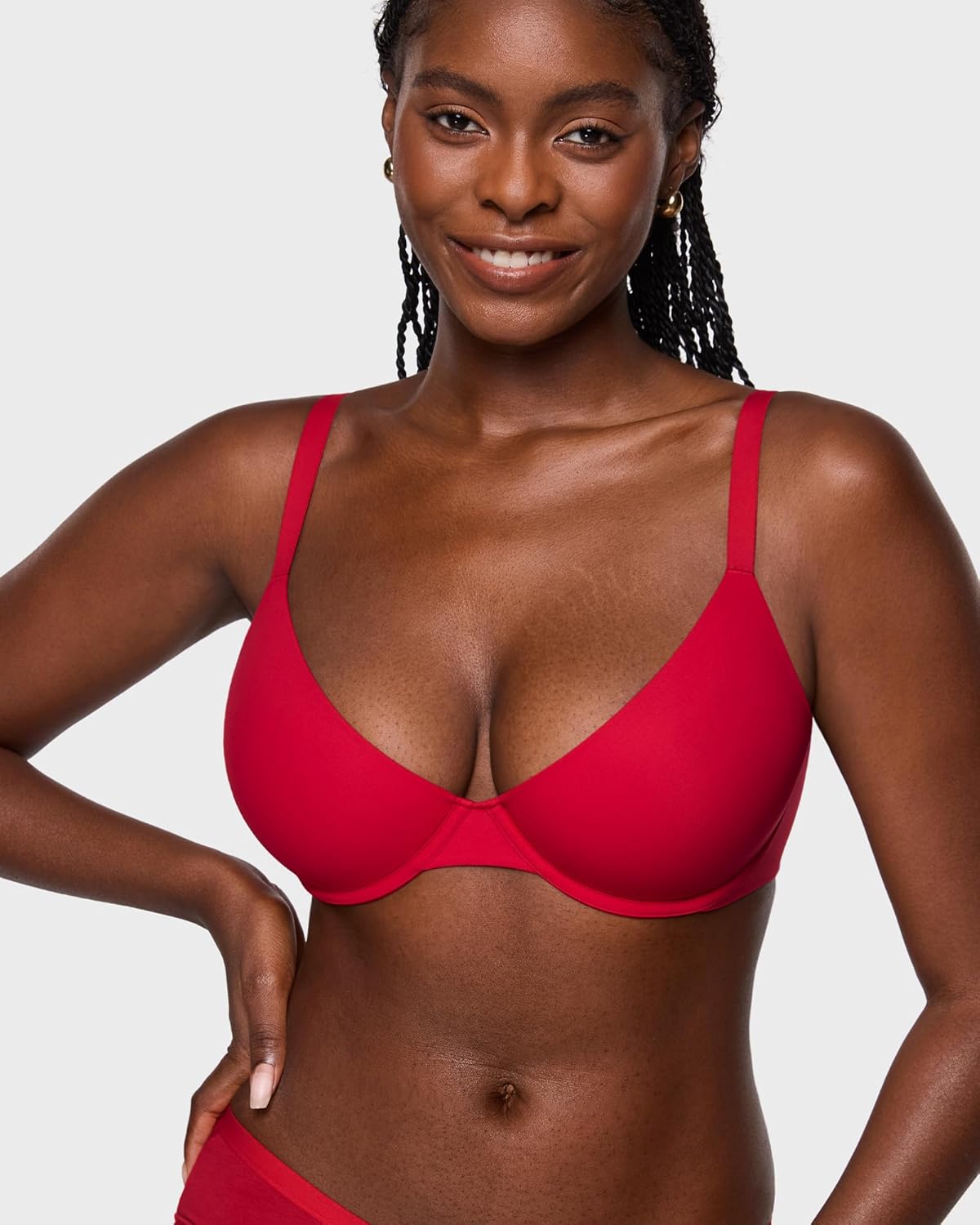 INLYRIC Women's Inbarely Plus Balconette Bra - Lightly Padded Underwire Sexy Tshirt Demi Bras Supportive - Image 3