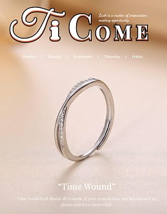 925 Sterling Silver Adjustable Rings for Women,Mobius Mini Zircon Line Ring, Simple and Small Crossed Daily Jewelry, Exquisite Jewelry Gift (Silver)