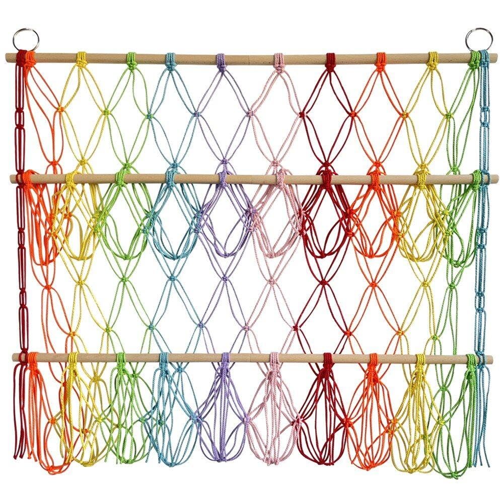 Toy Hammock Stuffed Animals Storage Net Soft Toys Hanging Net Hand Woven Macrame Hanging Toy Storage Holder Organizer