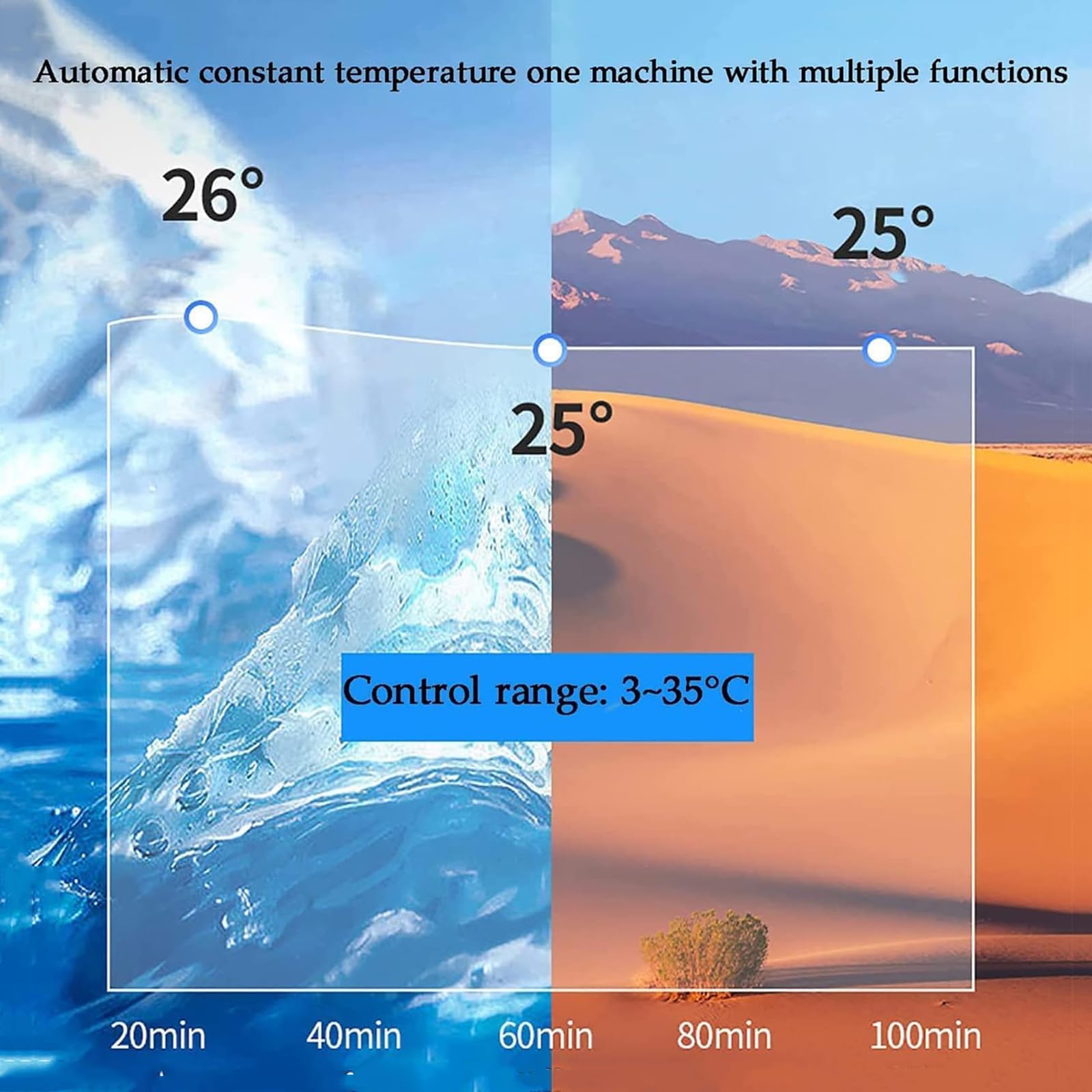Termostato Riscaldamento E Raffreddamento per Acquario, Termostato Silenzioso per Acquario, Controllo Automatico della Temperatura/intervallo Controllo della Temperatura: (3-35°)/Rumore