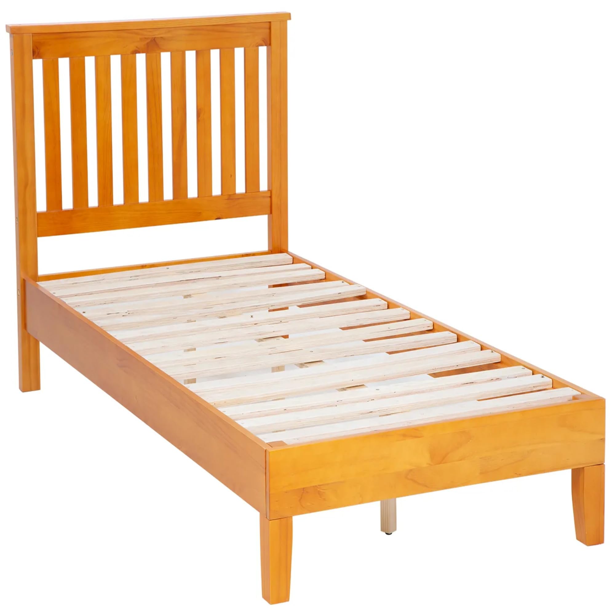 ベッド/マットレス  Wooden bed with mattress Amazon.com: Solid Wood Bed Frame with Headboard, Bed Frame Wooden