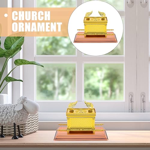Miniatura 2 de PRETYZOOM Arca de aleación de réplica, oro de decoración religiosa para oficina en casa