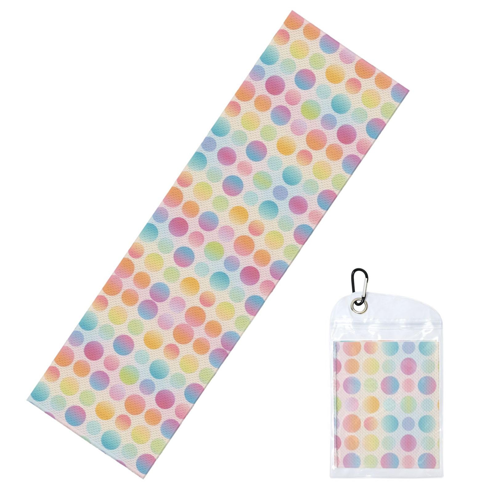 DUYIOKH Gradient Circle Grid Print Cooling Towel, Portable Towel for Gym Workout Golf Beach World Cup Sports Hot Weather