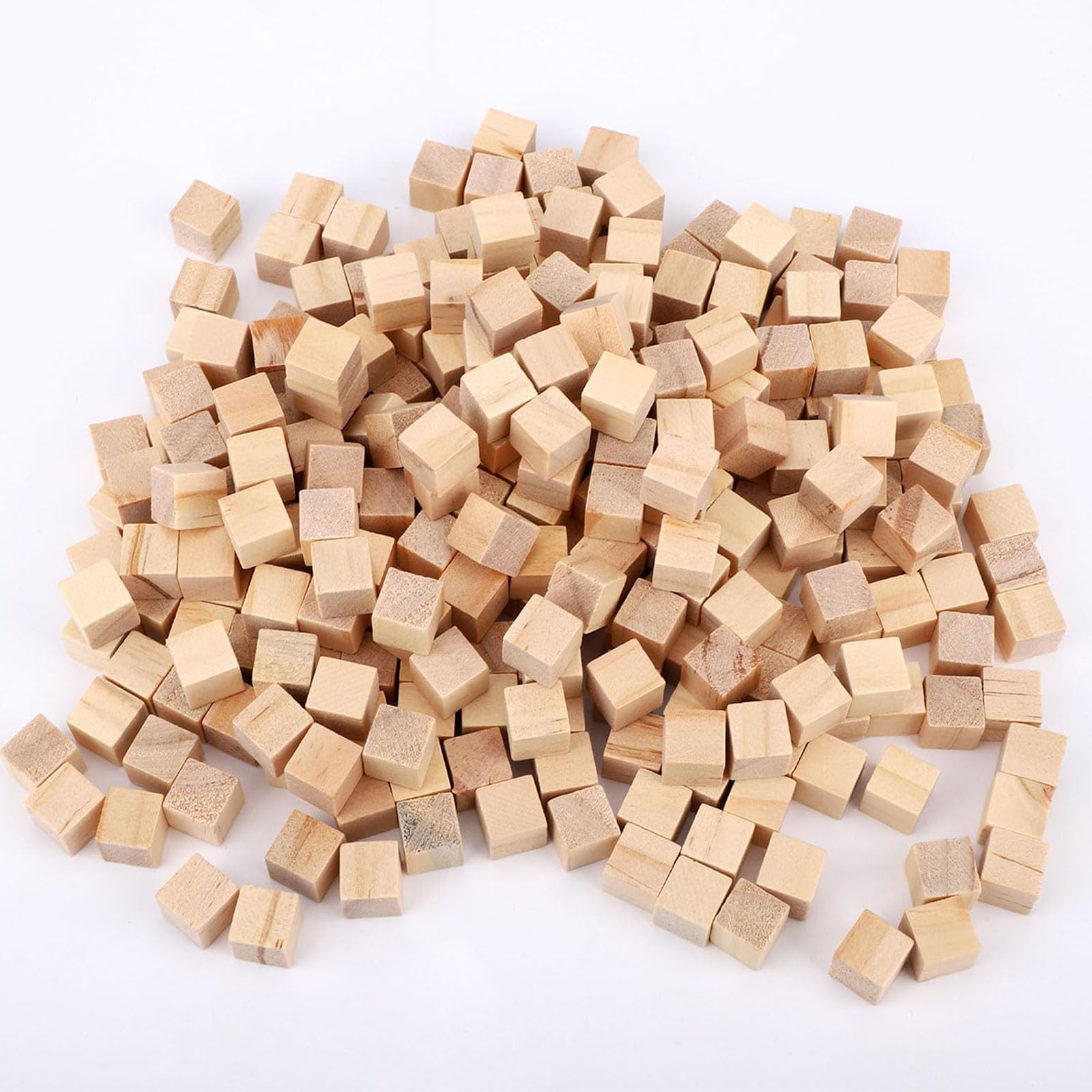300 Pcs Wooden Cubes, Wooden Blocks for Craft, Natural Square Wooden Blocks, Unfinished Craft Wood Blocks for Arts and Crafts Puzzle Making and DIY Projects Home Decor