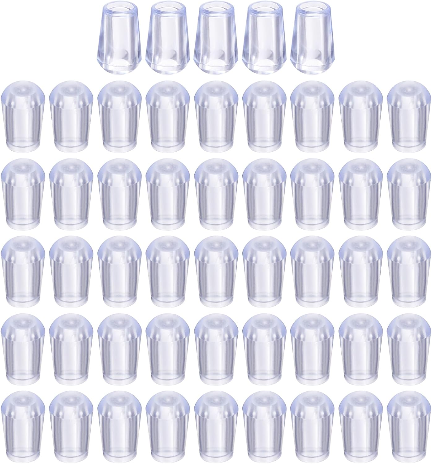 uxcell 50 Pcs Rubber End Caps, 4mm Flexible Round Tube Bolt Cap Cover Screw Thread Protectors for Ends of Hooks Hanger Furniture Bolts Screws Metal Tube, Transparent and Blue