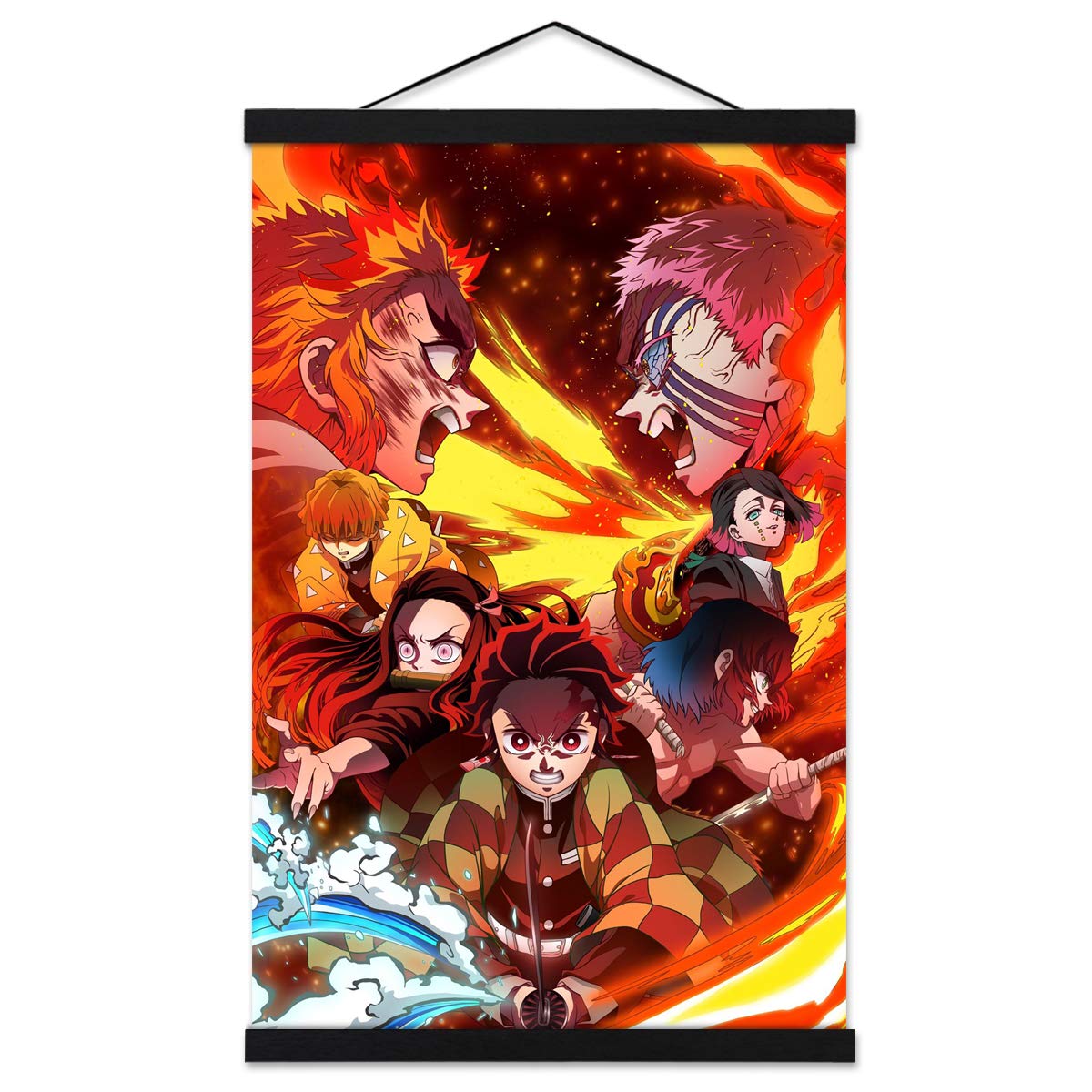 Manga Framed  Japanese Anime Wall Scroll 40x60cm with 16 Inch Magnet Wood  Hanger