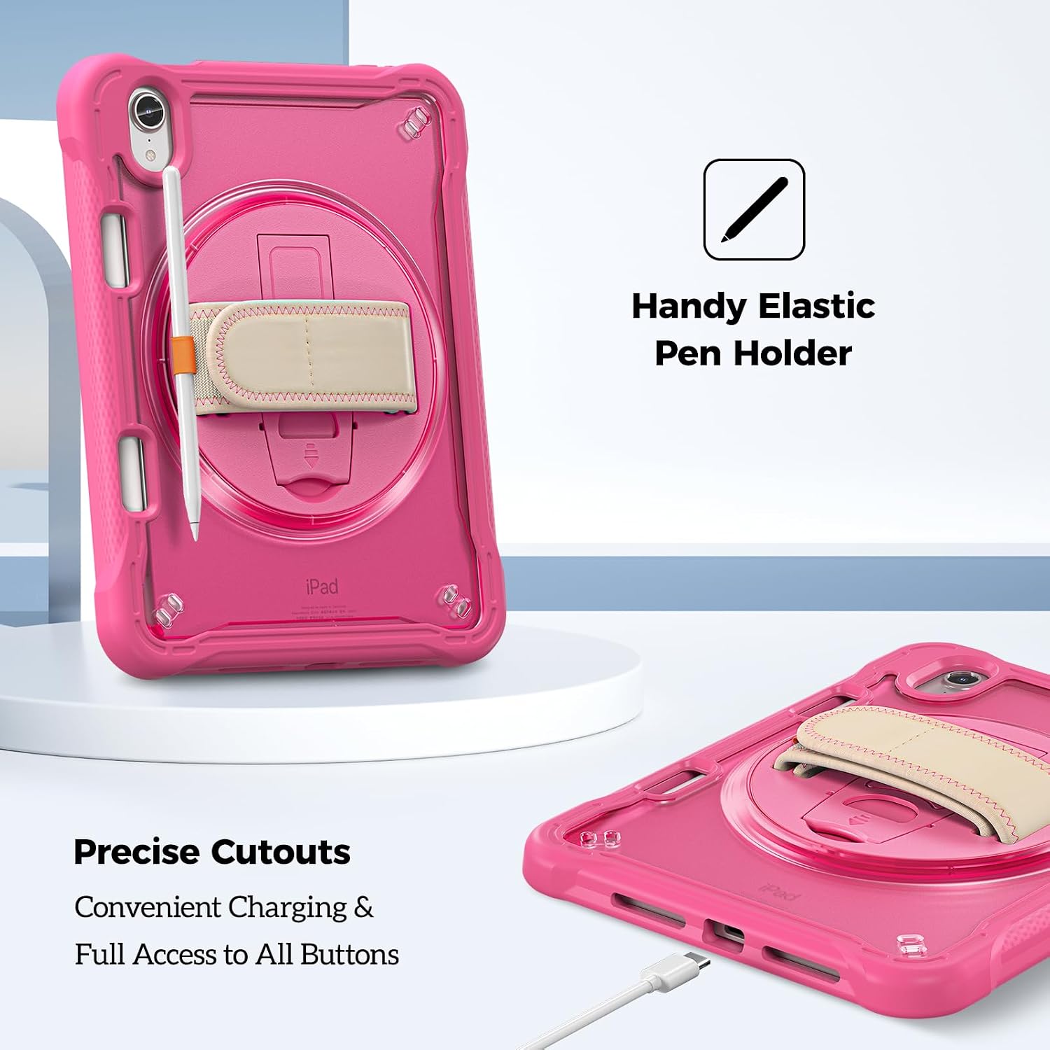 ProCase Rugged Case Bundle with Screen Protector for iPad mini 7th(A17 Pro) 2024 / 6th Generation 8.3" 2021 image 3