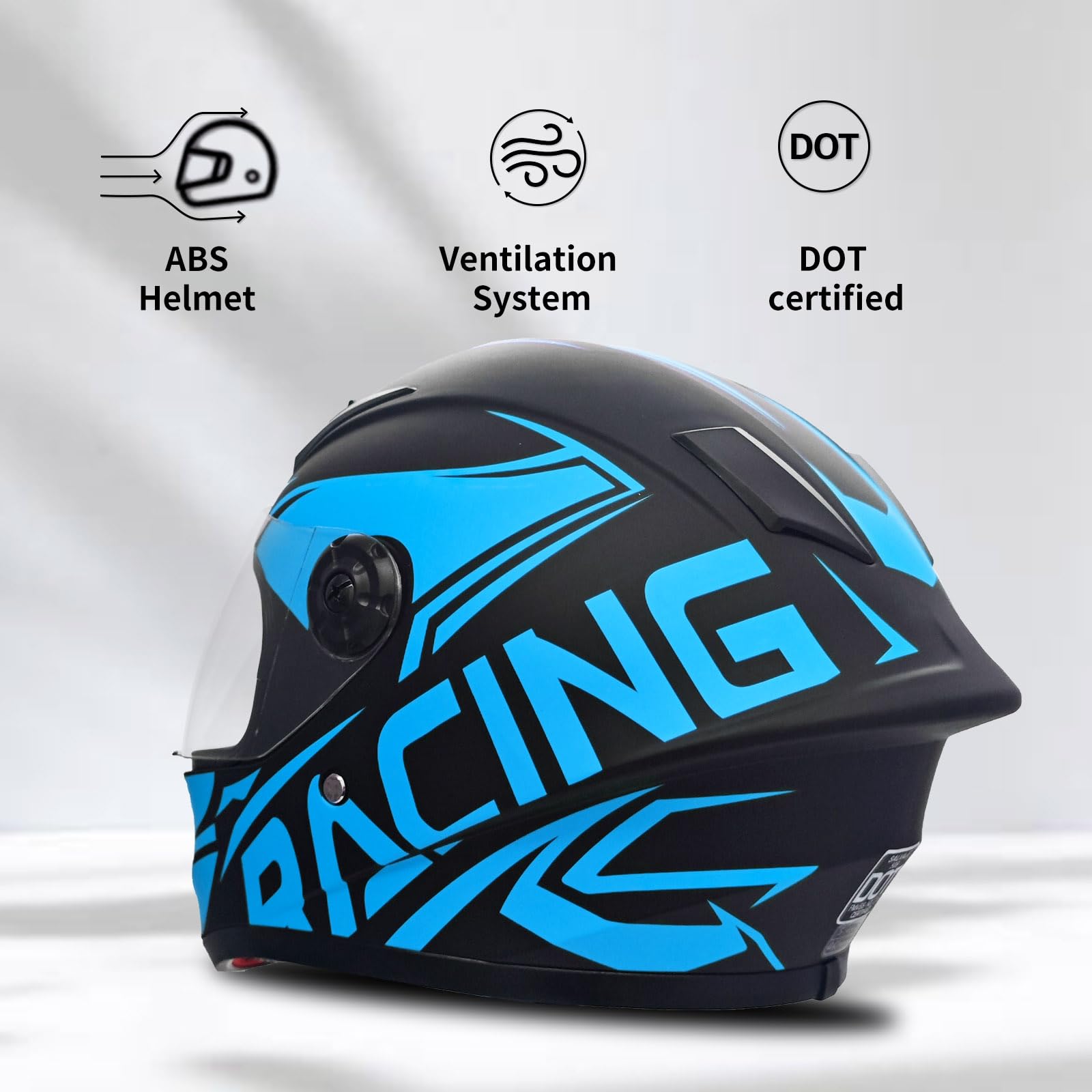 SanQing Kids Full Face Motorcycle ATV Helmet DOT Approved(Blue, S)